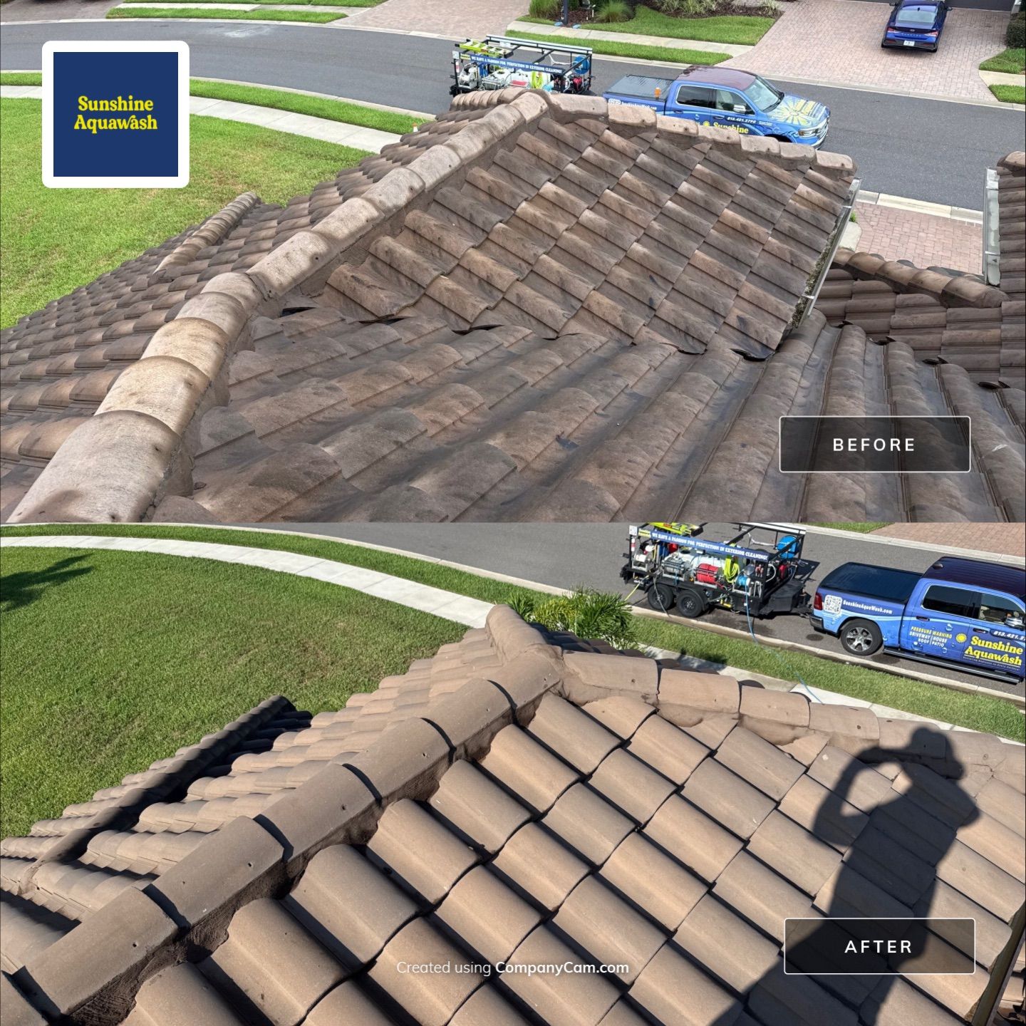 Concrete Tile Roof, Paver Driveway & Lanai Cleaning – Artisan Lakes Esplanade, Palmetto, FL by Sunshine AquaWash