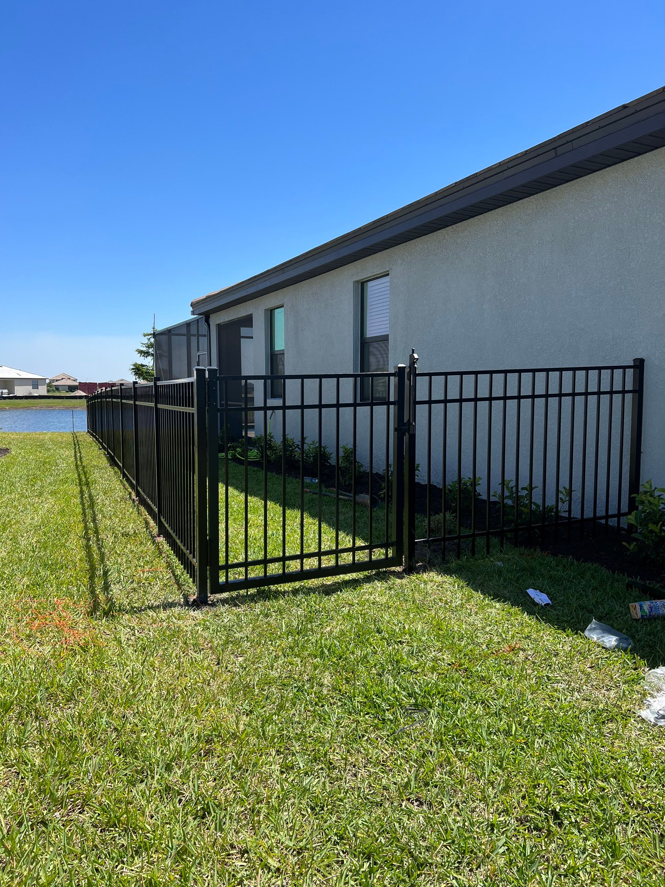 Aluminum Fence Installation using Black 3 Rail Aluminum Fence by Asap fence and gates, LLC