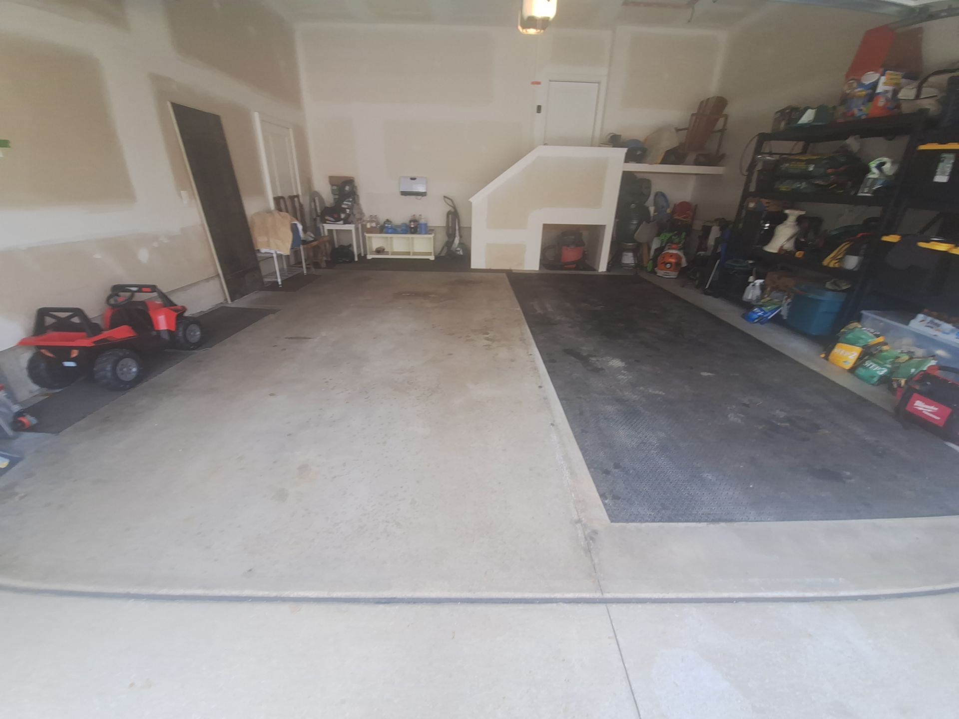 Garage Transformation in West Michigan | Full Interior Repaint & Epoxy Flake Floor in Tidal Wave Blend by Gordon Painting