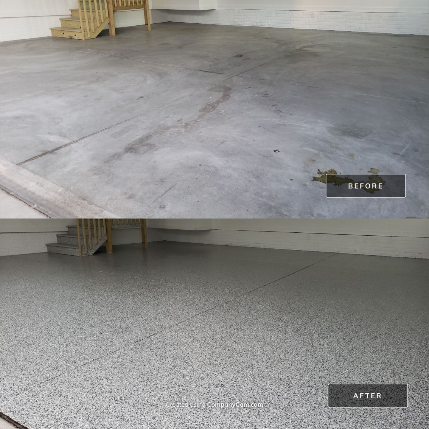 Waukee Slate Stone Garage Coating by Revival Concrete Coatings
