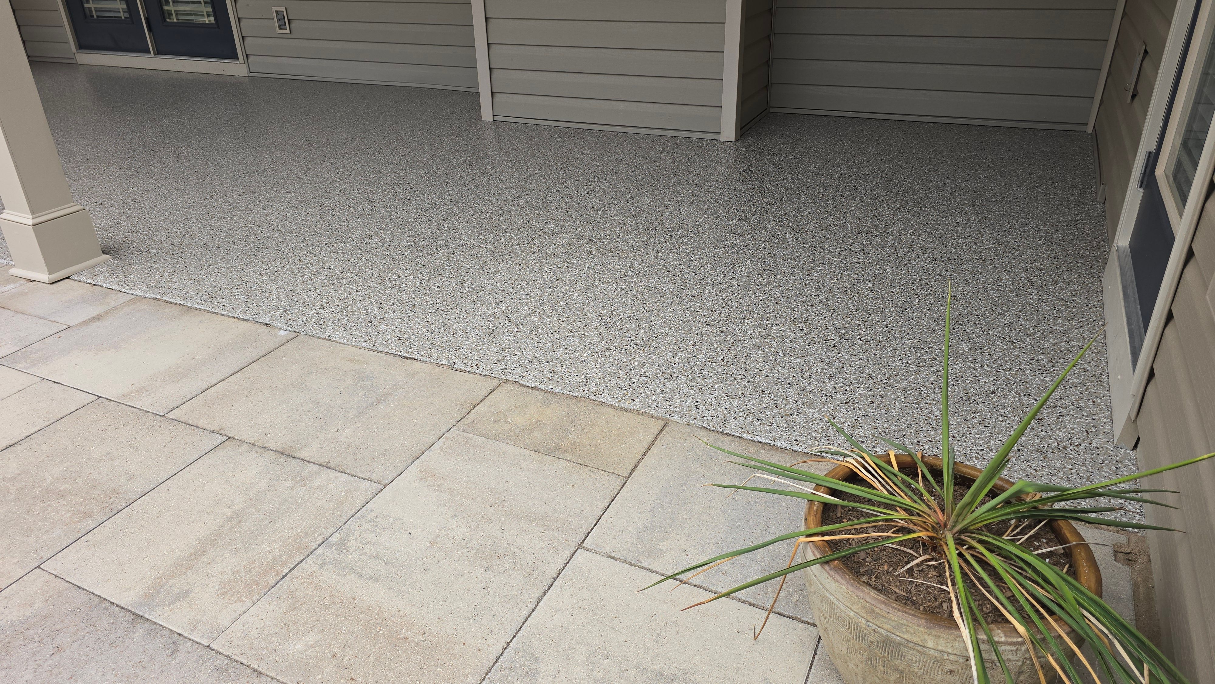 Patio Using Creekbed with Matte Finish  by Elite Floor Solutions