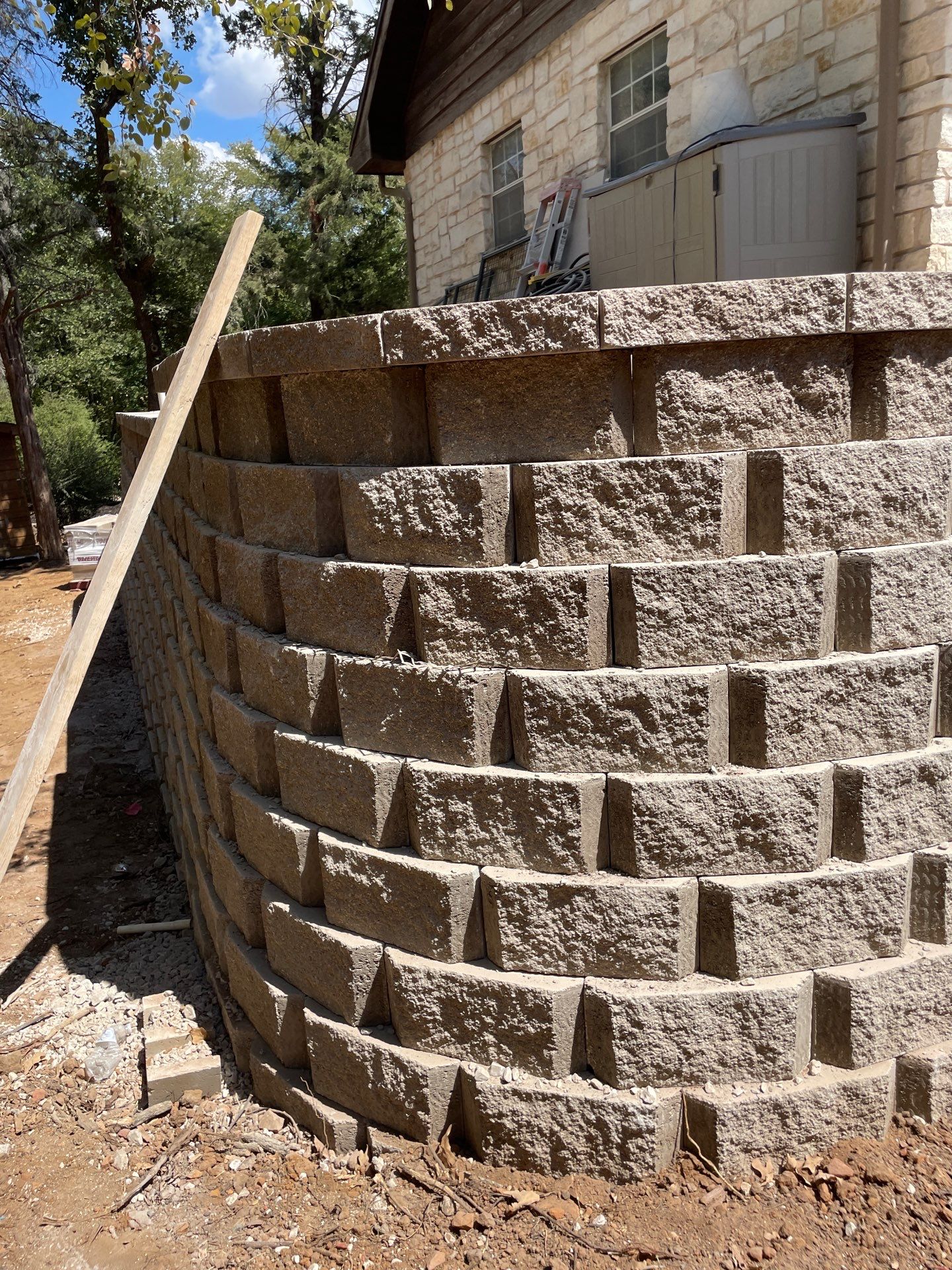 In Progress Retaining Wall Project by Peterson’s