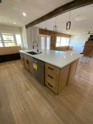 Modern Kitchen Remodel and Wood-Look Tile Installation in El Paso by SC Remodeling