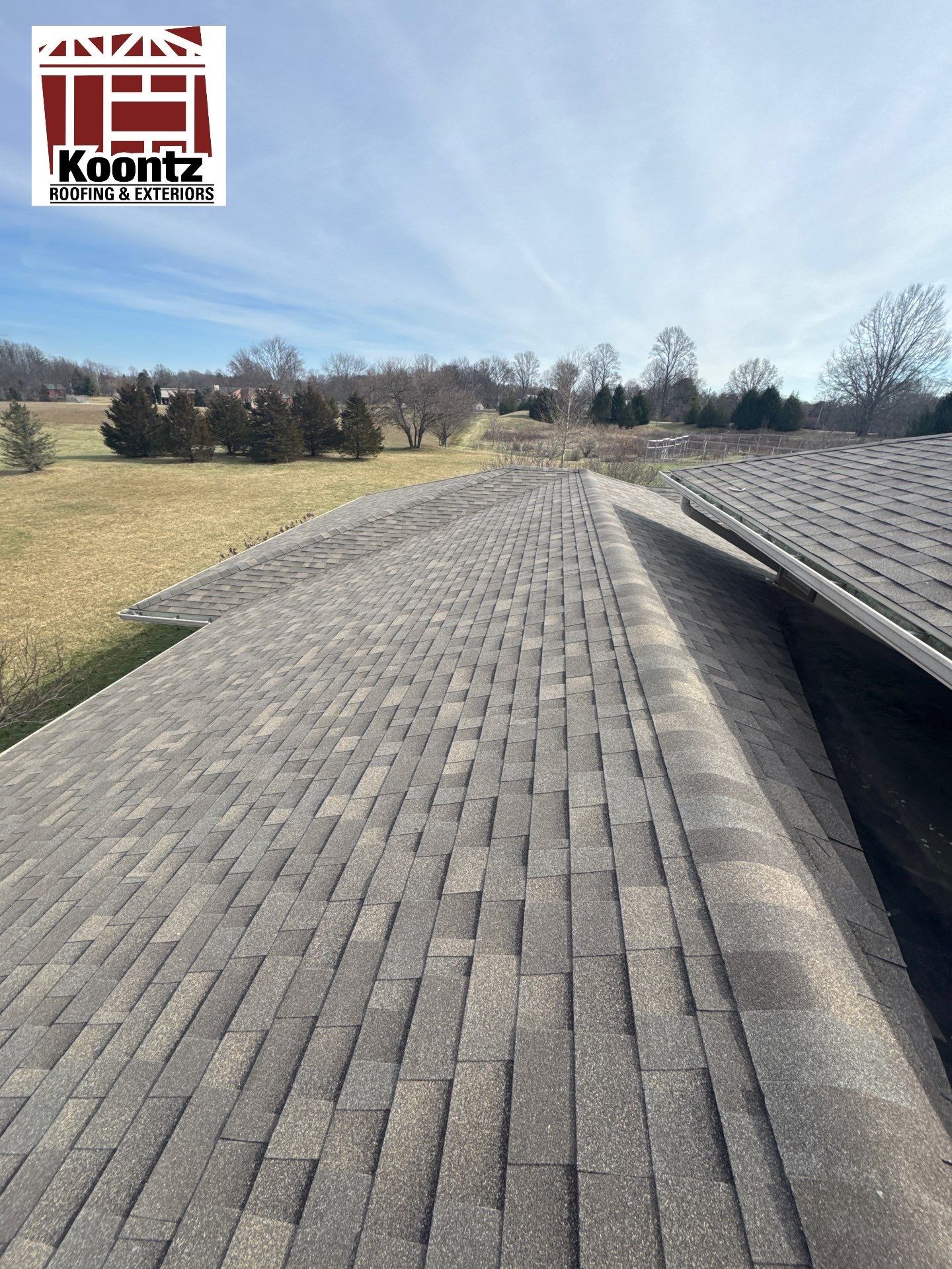 Residential Roofing Installation using Malarkey Vista AR Shingles (Weathered Wood Plus) by Koontz Construction