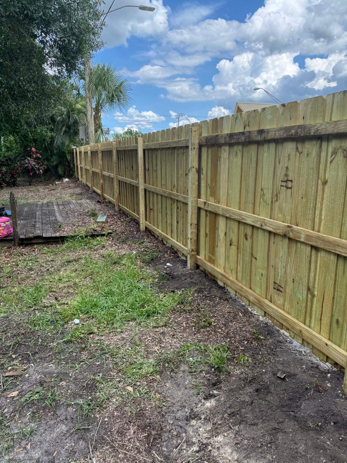 Pressure-Treated Wood Privacy Fence Installation in Sarasota by True Fence LLC