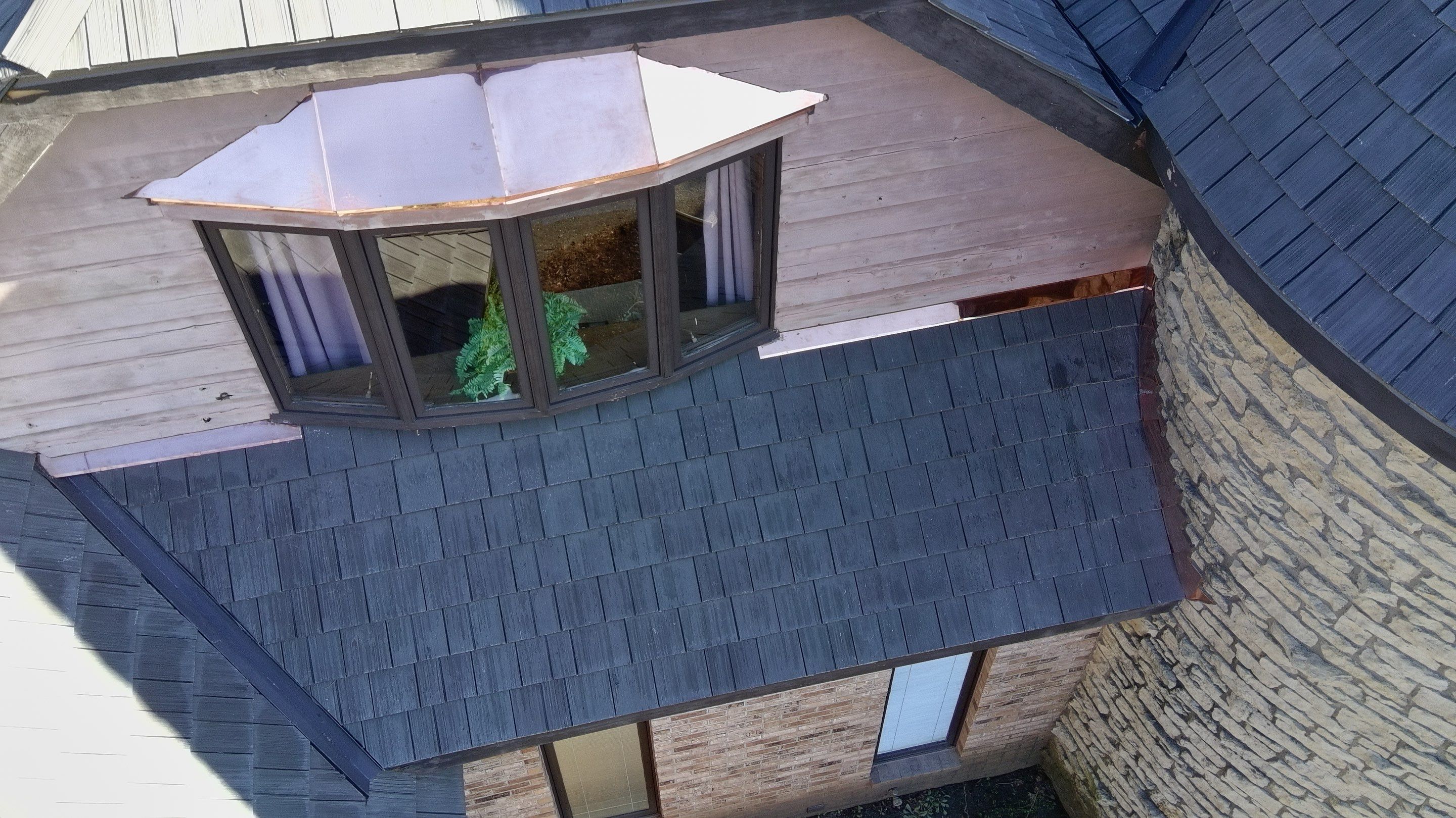 Re-roof: Synthetic Shake & Custom Copper by Midwest Building Solutions