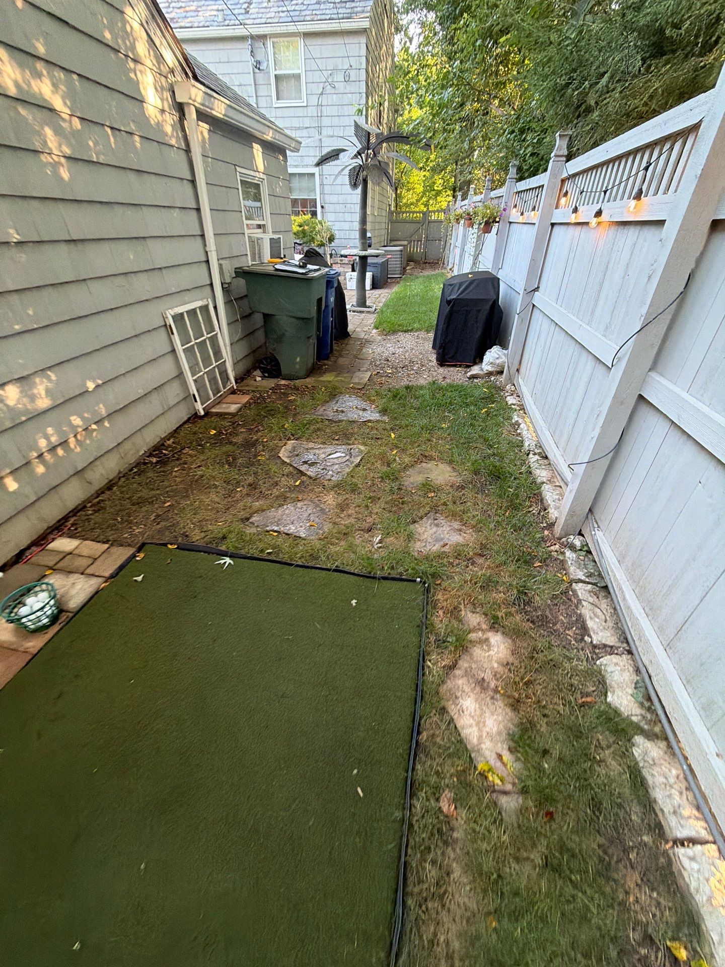 Custom Side Yard Artificial Turf Putting Green Installation in Columbus by Southwest Greens Midwest
