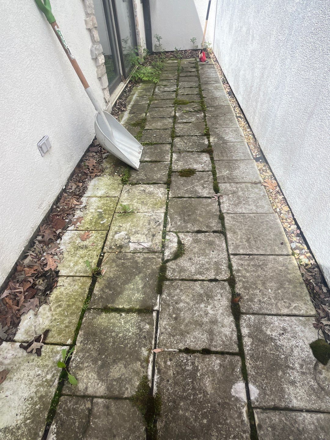 natural stone using Algaecide, soft wash soap by Northern Power Washing LLC.
