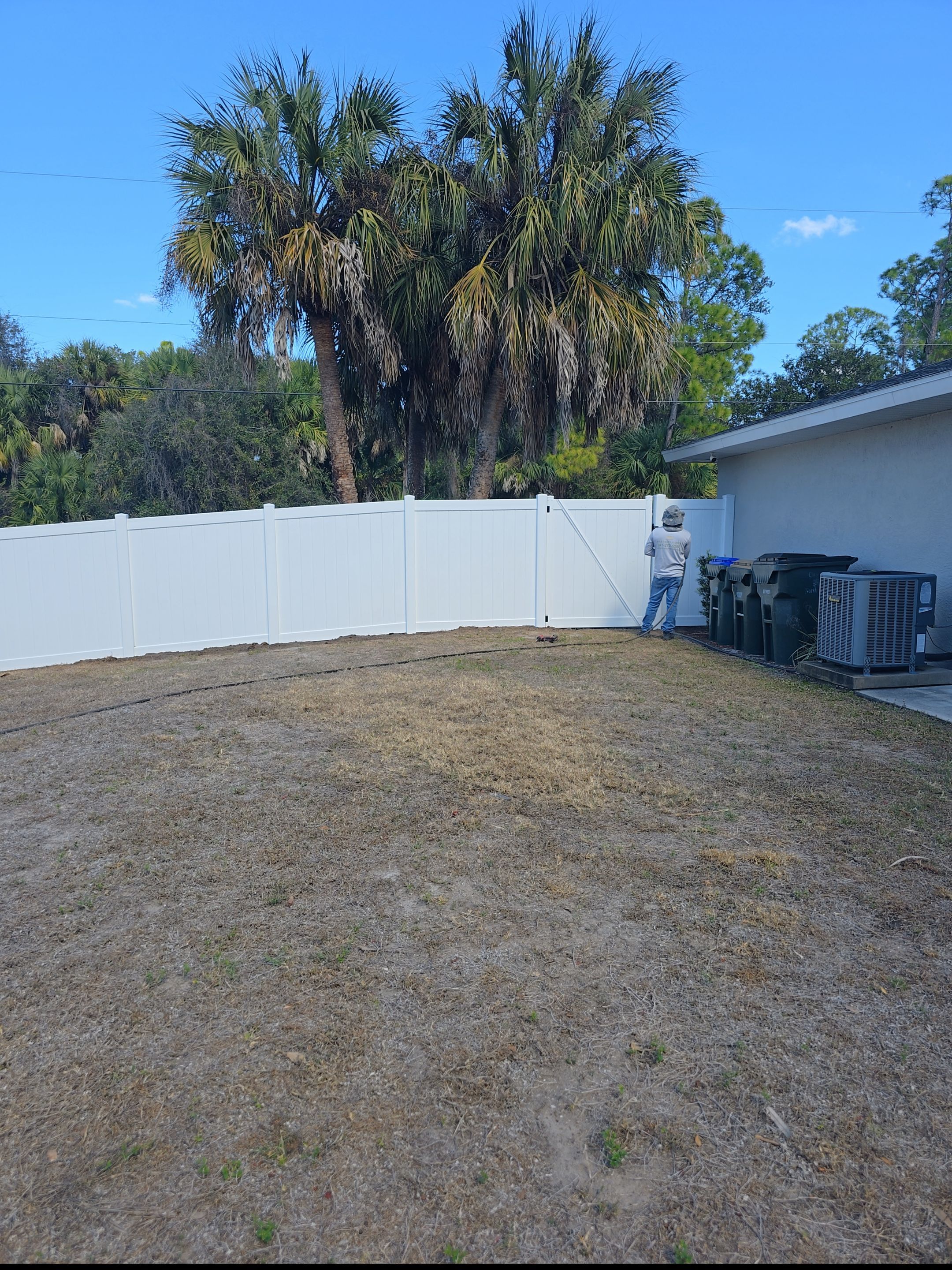 Vinyl Fence with Post Inserts in North Port by True Fence LLC