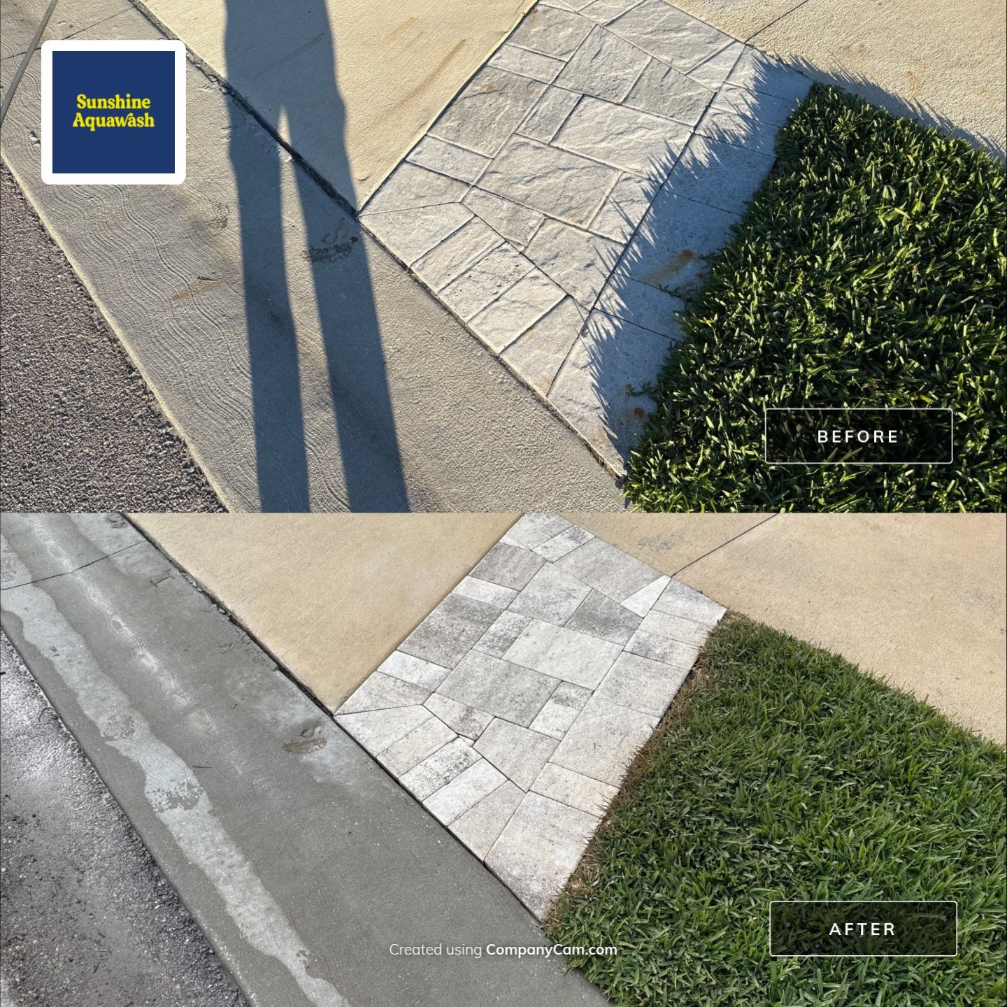 Rust Stain Removal from Concrete Driveway and Pavers in Park East at Azario | Lakewood Ranch, FL by Sunshine AquaWash