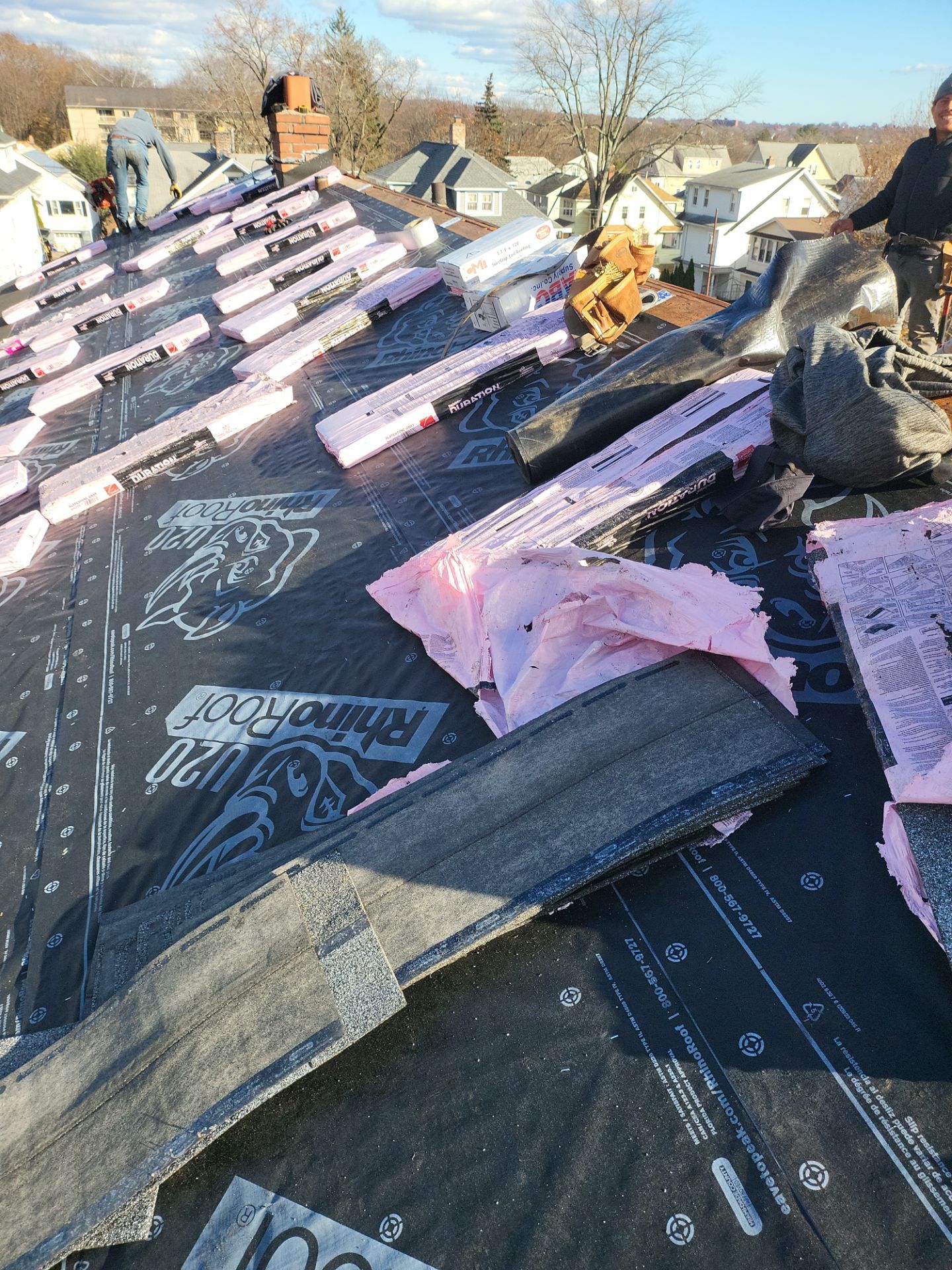 Residential Roofing Installation using Owens Corning TruDefinition Slatestone Gray by A Plus Exterior