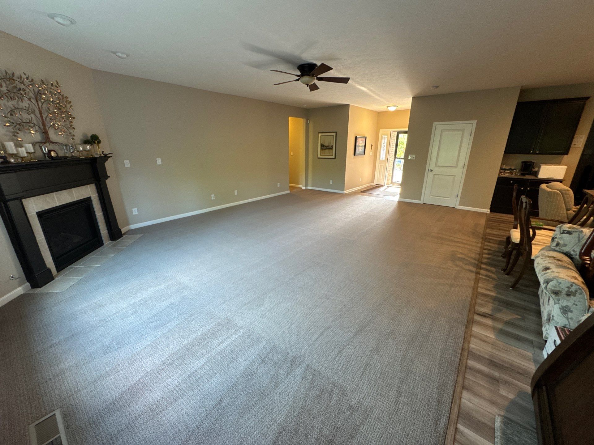 Full-Scale Fabrica Carpet and Luxury Vinyl Plank Installation in Indianapolis by Brothers Floor Covering INC.