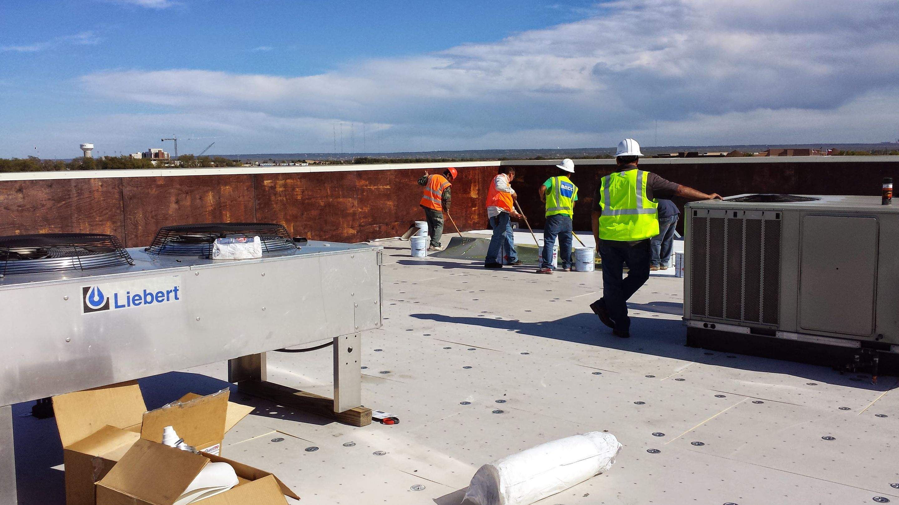 GAF TPO Fully Adhered Flat Roof Project by First United Roofing & Construction