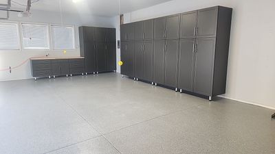 Garage Transformation using Canfield Hybrid & Grey Croc Cabinets