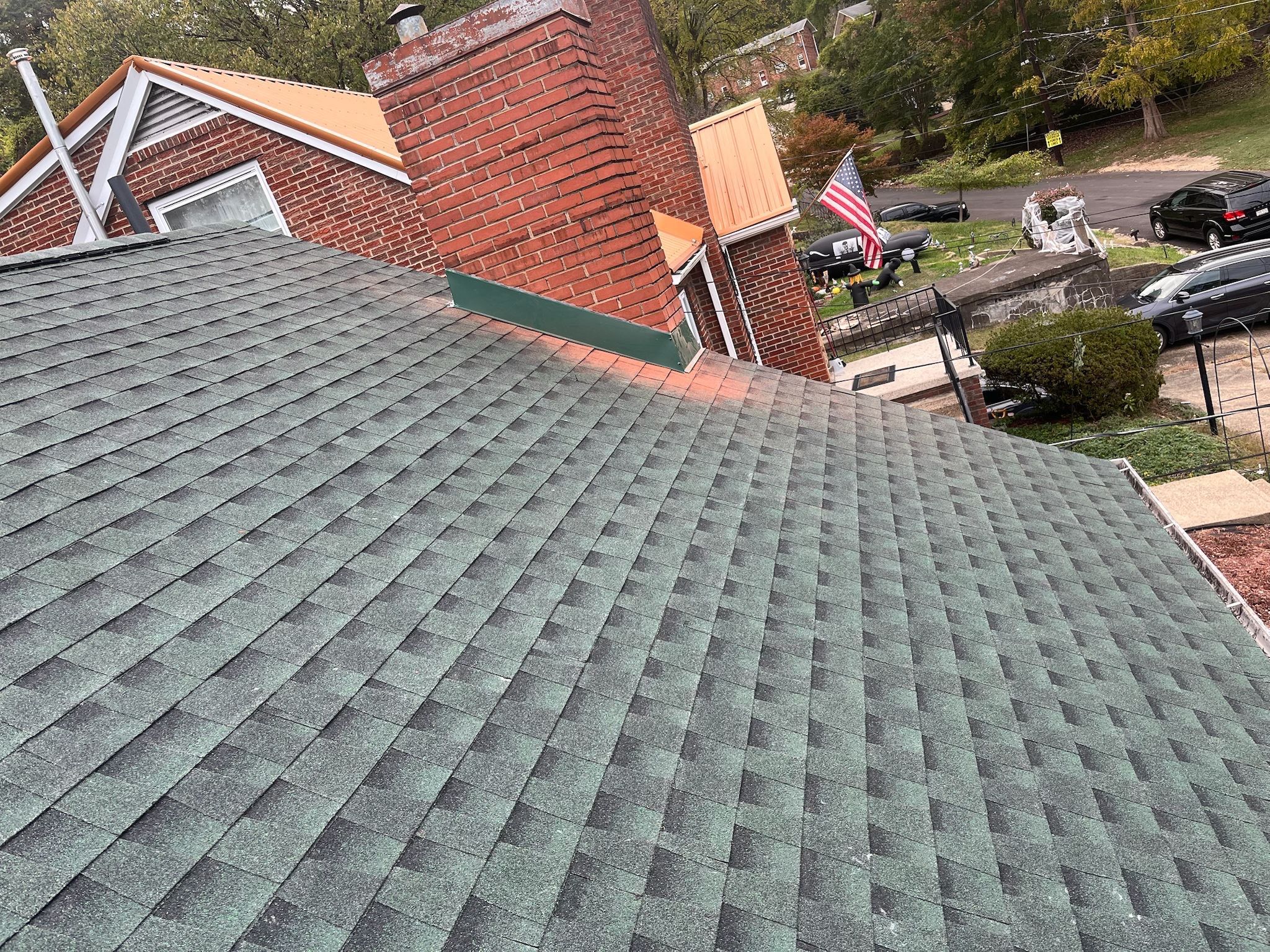 Residential Roofing Installation using GAF Timberline HDZ Hunter Green by Rainstoppers Roofing