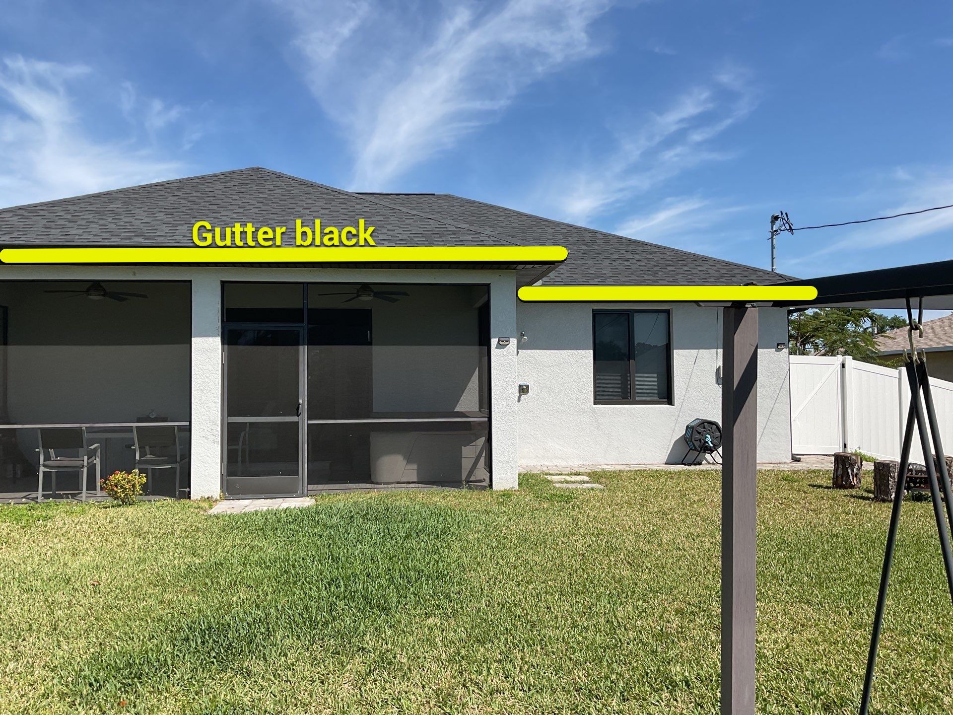 Black Seamless Gutters using 6 Inch Seamless Gutters in Cape Coral FL by Gutter Professors