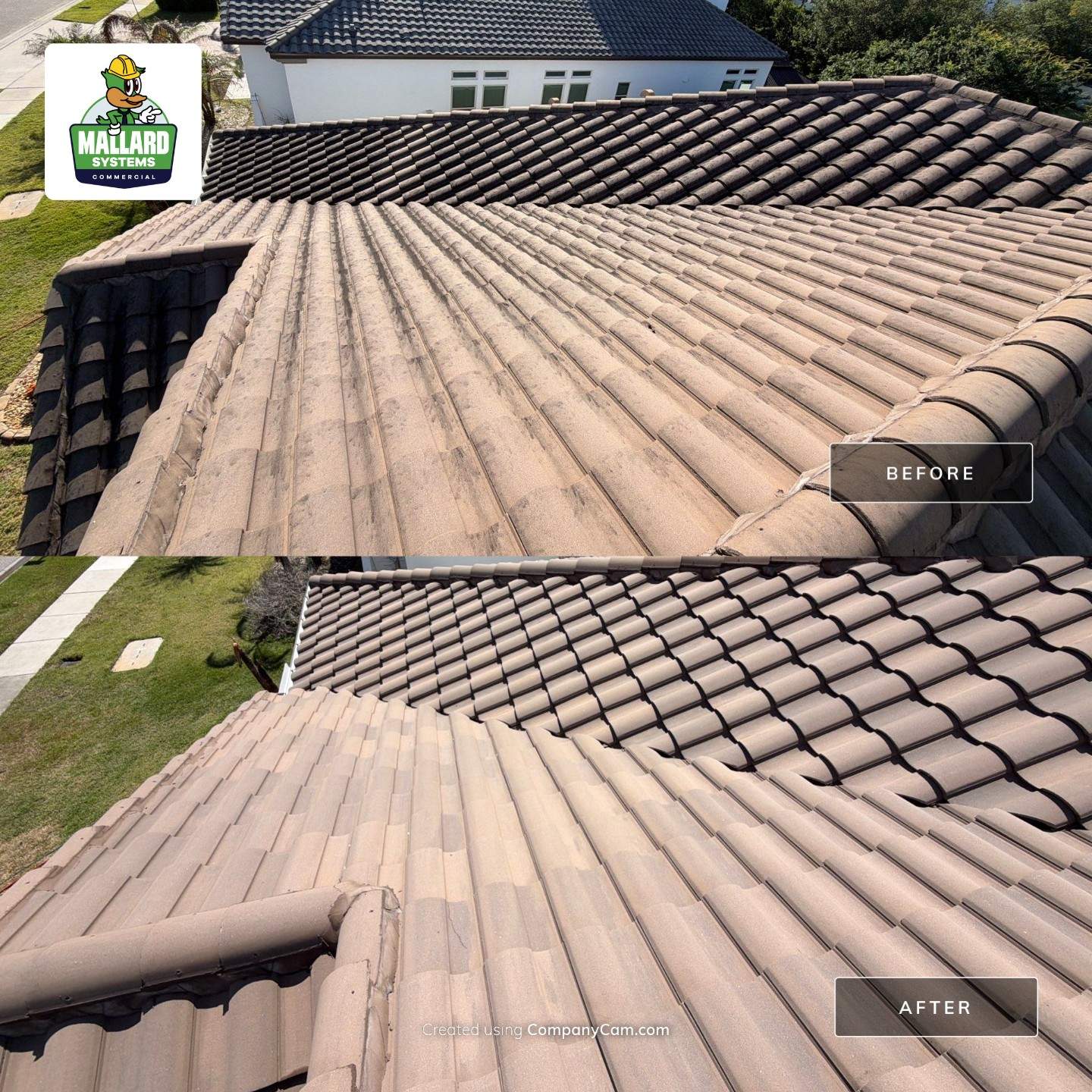 Barrel Tile Roof Cleaning by Mallard Systems