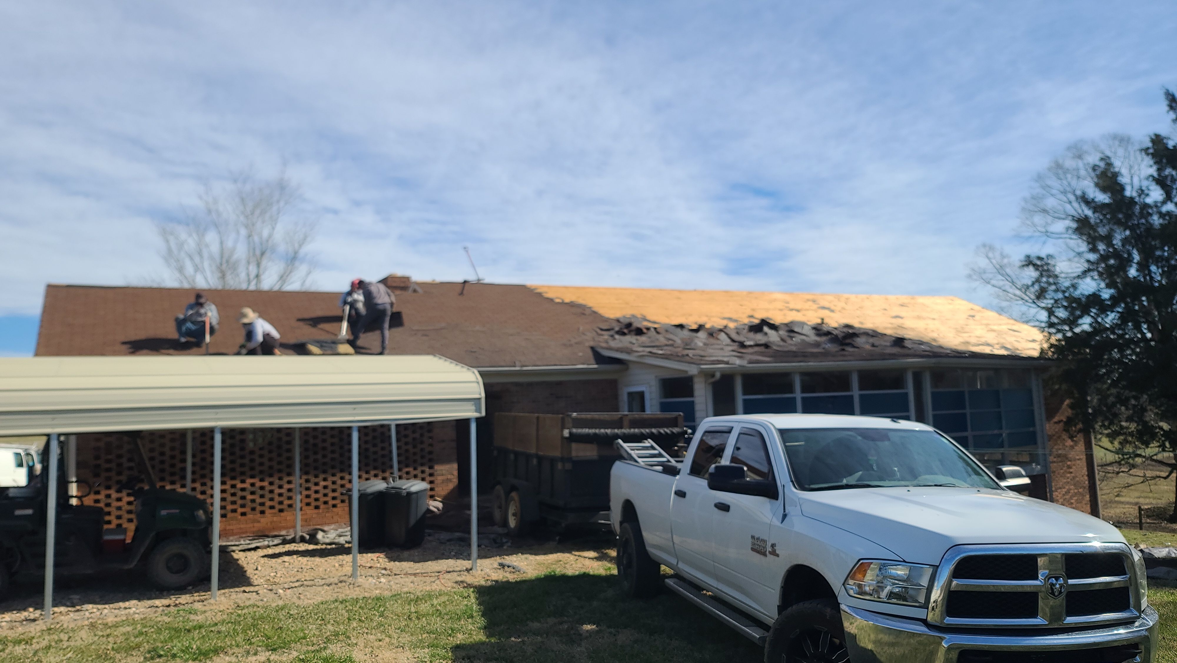 Farm roof job by BROCK BUILDERS 