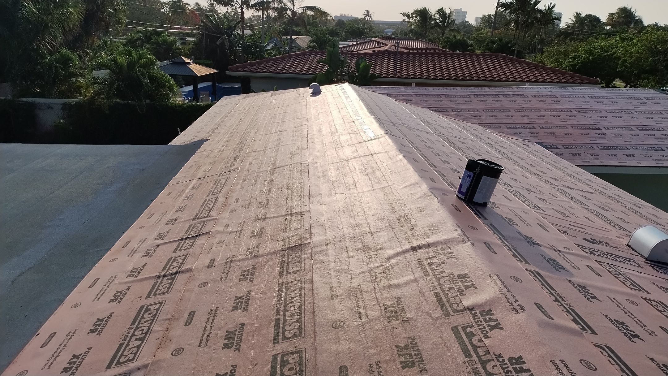 Residential Roofing Installation using 1" Nail strip metal roof by BLUES BROTHERS ROOFING