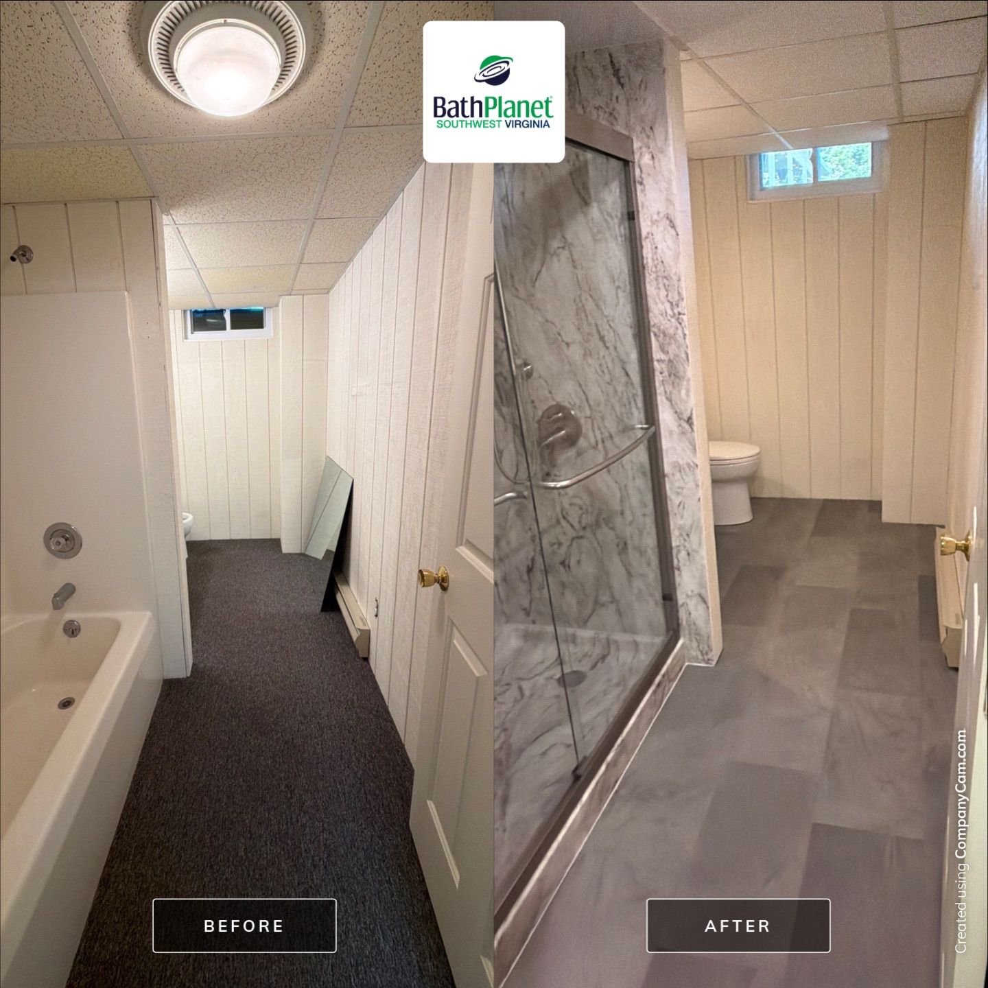 Tub to Shower with Flooring by BathPlanet SW Virginia