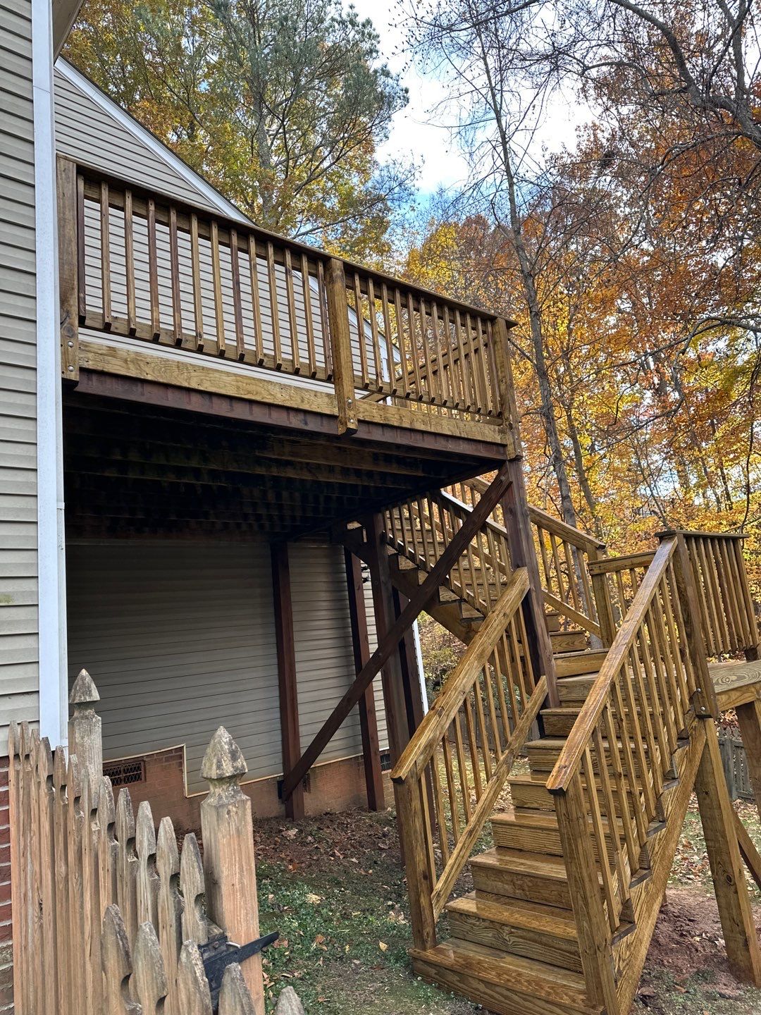 Pressure-Treated Deck Resurfacing and Stair Replacement in Wake Forest by The Remodeling Company