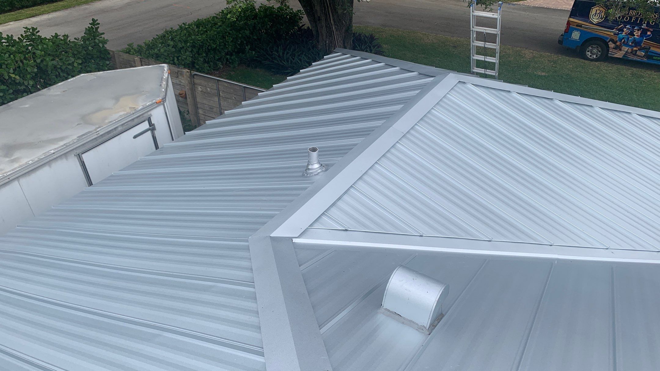 Residential Roofing Installation using 1" Nail strip metal roof by BLUES BROTHERS ROOFING