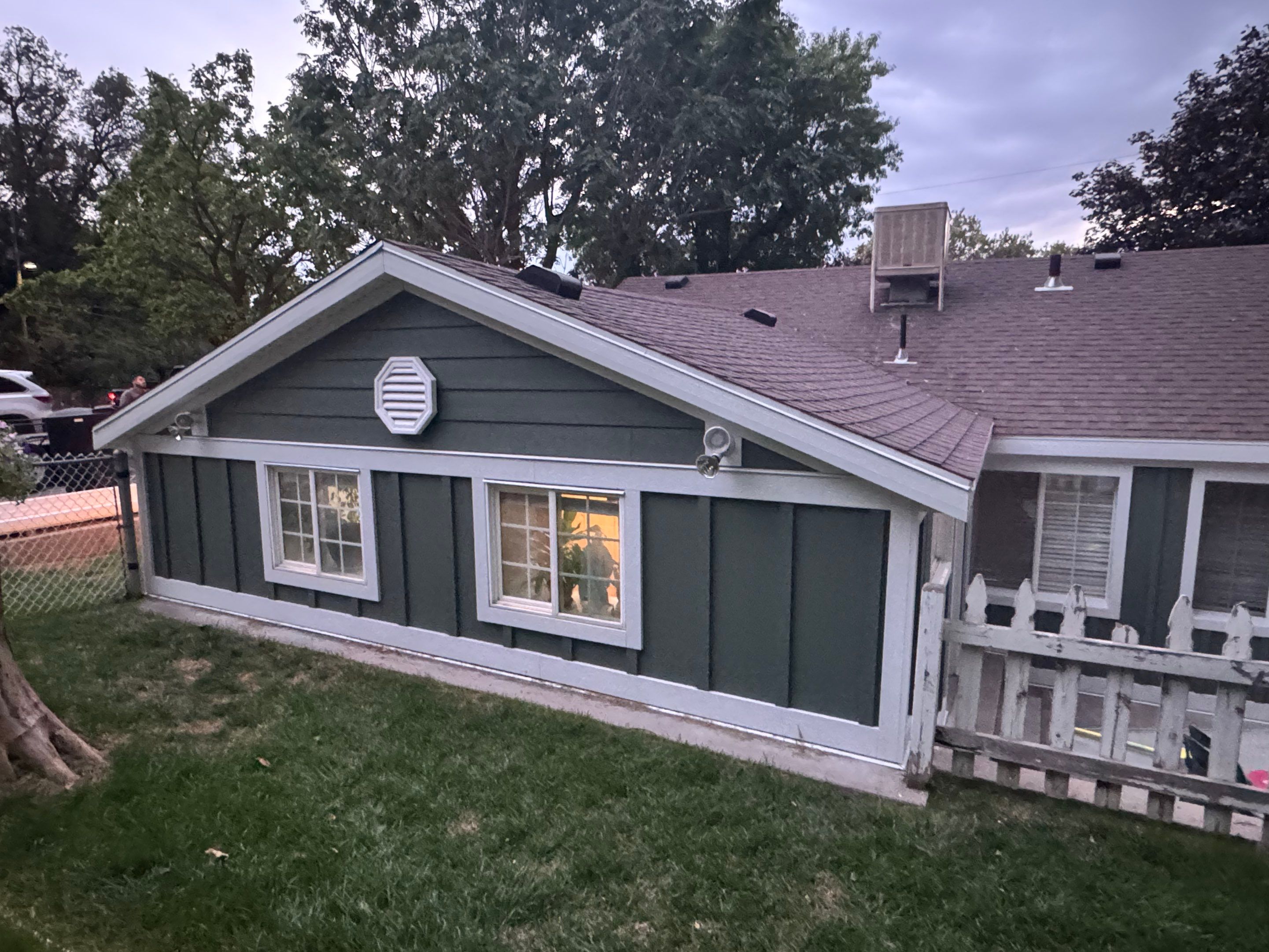 Farmington | Custom Hardie Mixed Siding | Thyme Green & White by Ideal Siding Utah