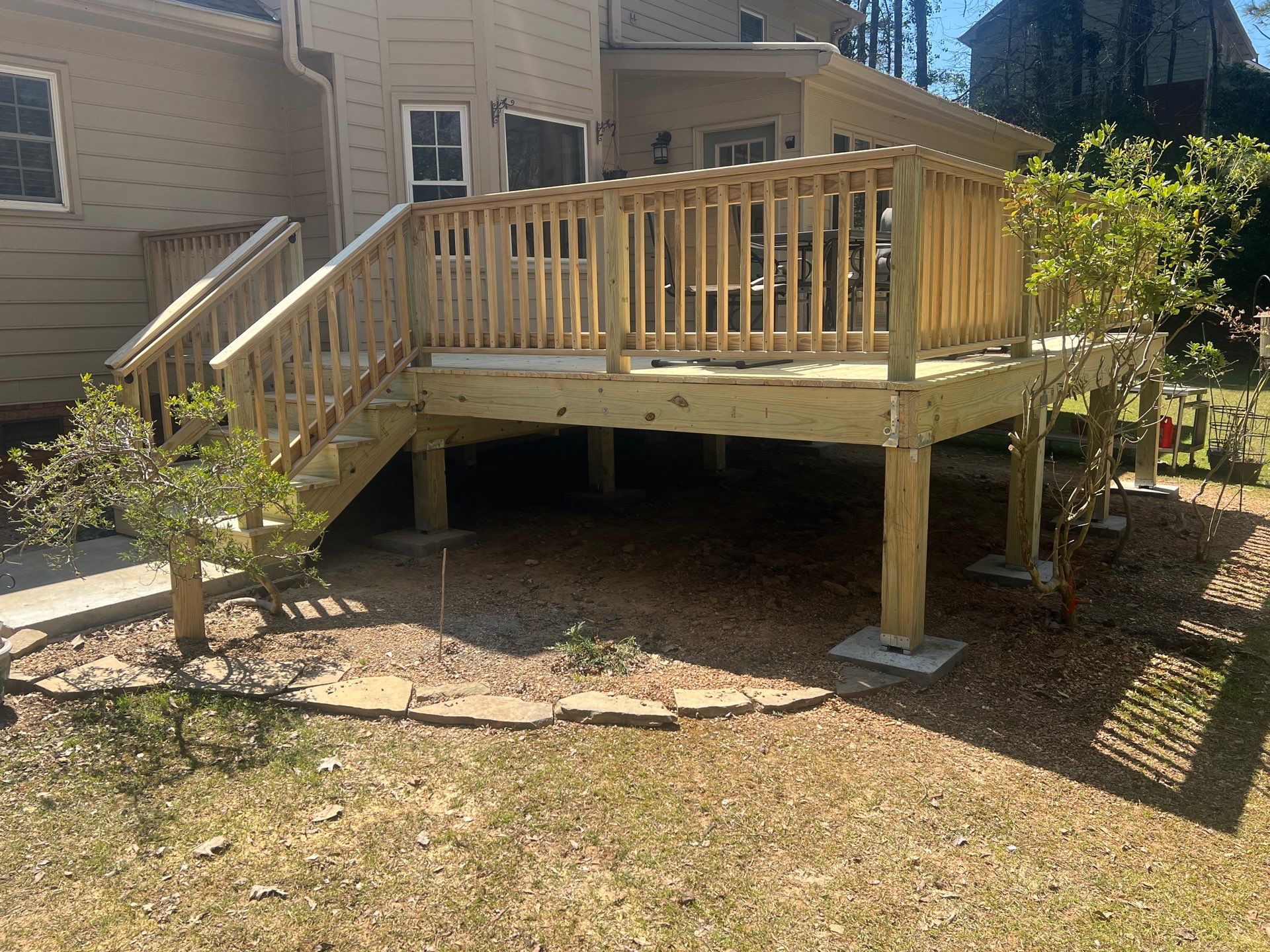 Deck Installation using Pressure Treated Pine in Peachtree Corners, GA by Nelson Exteriors 