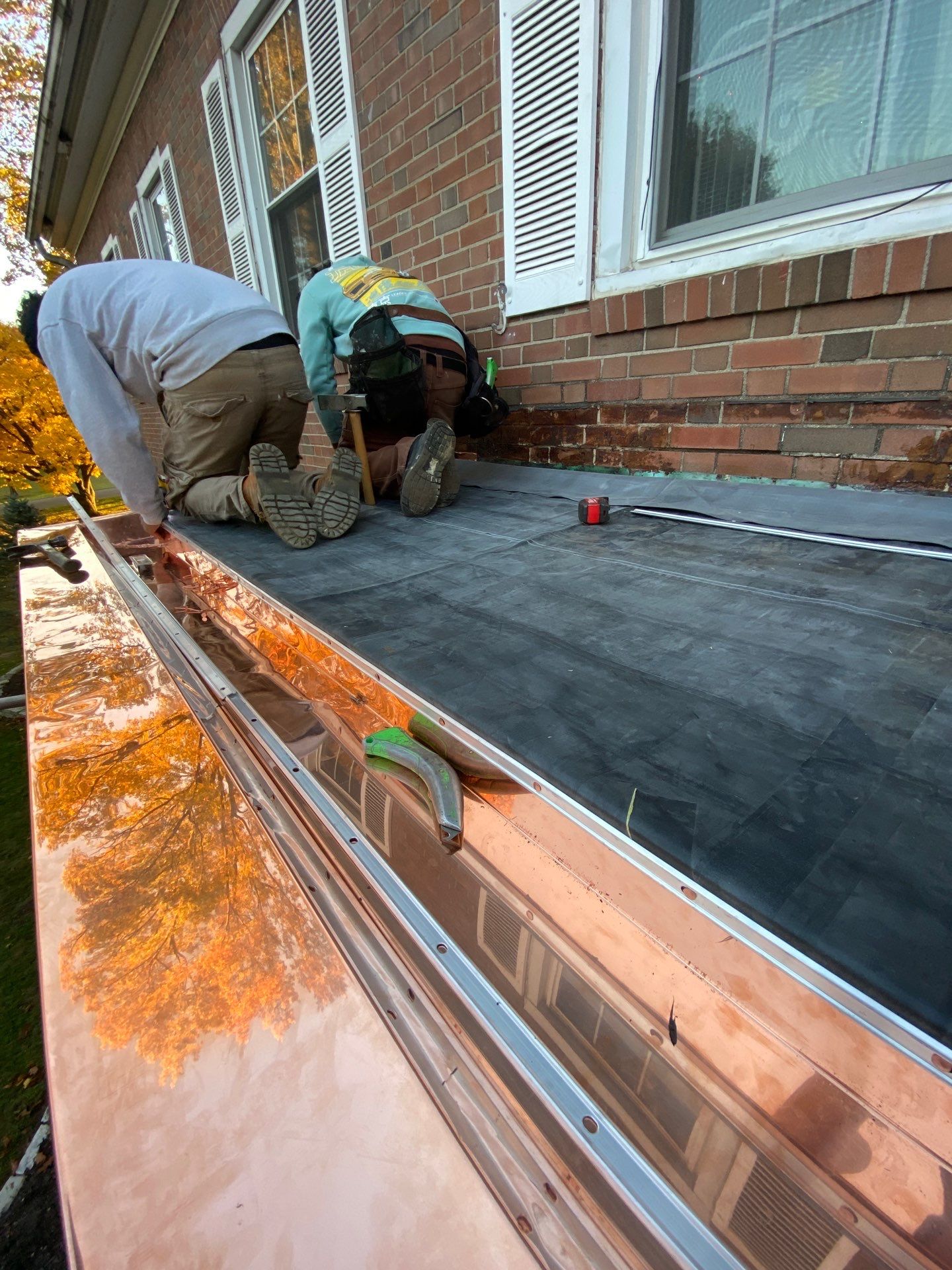 Copper Flashing Repair by Storm Contracting 