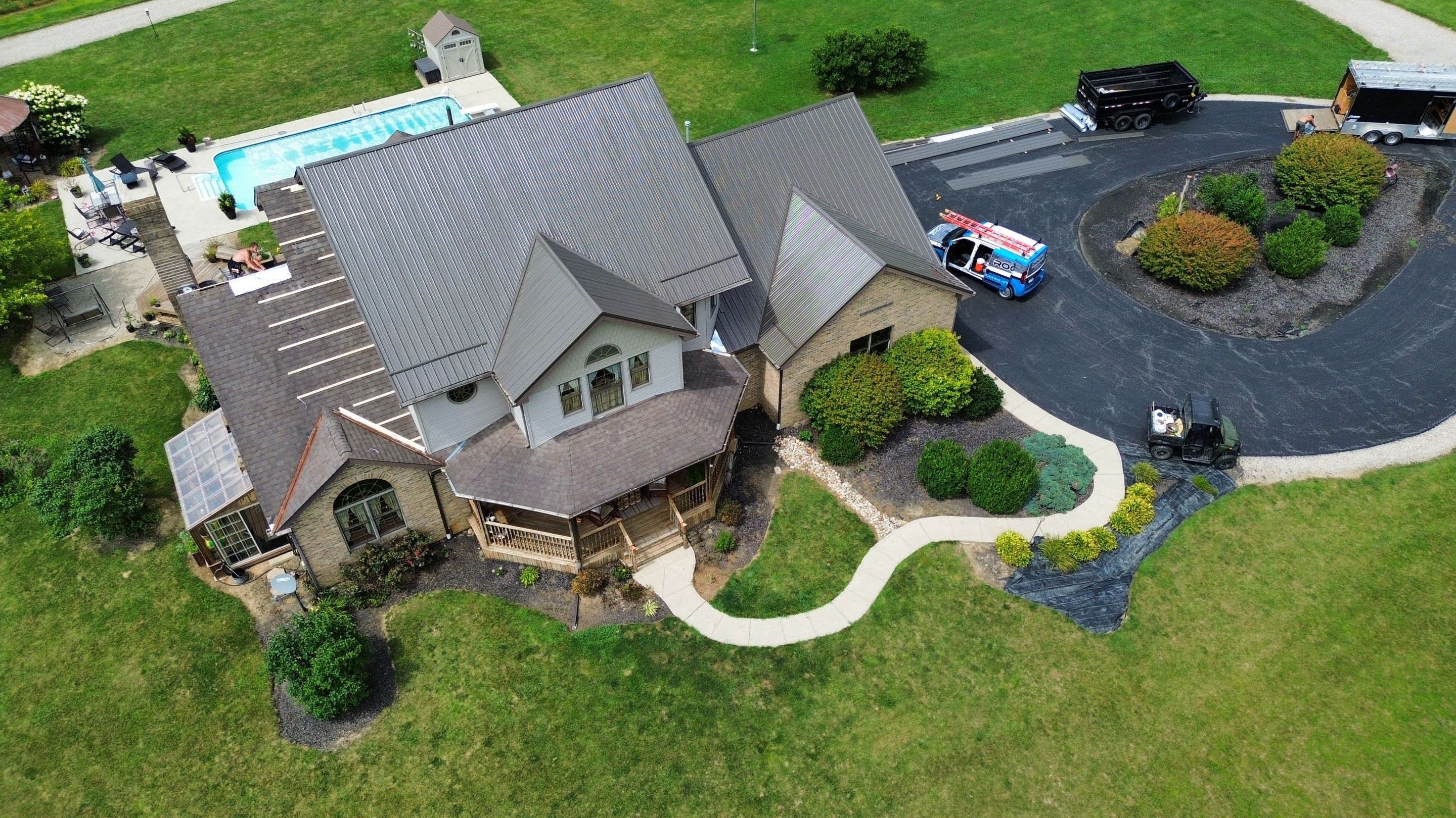 Residential Roofing Installation using Performance Panel Metal - Burnished Slate by RoofX 
