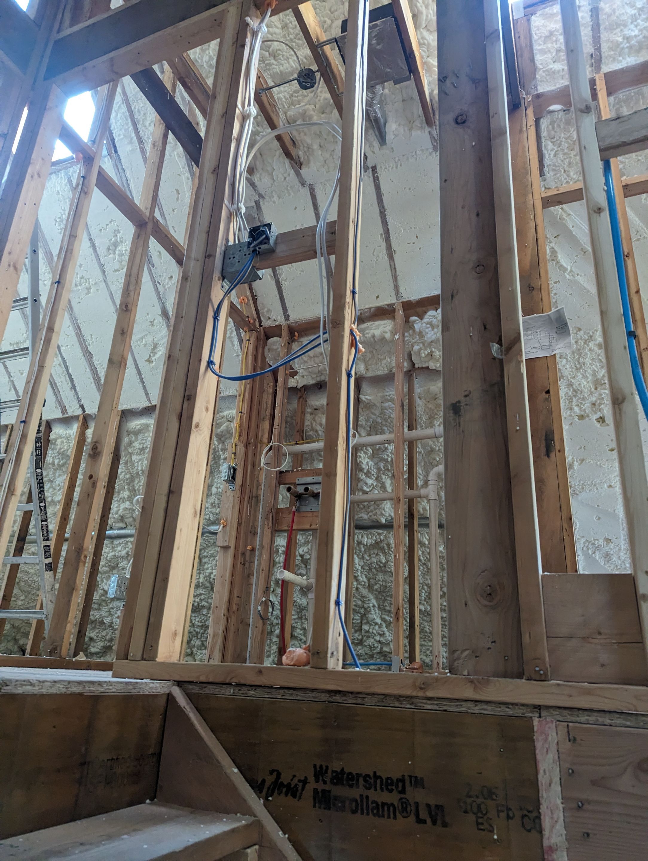 New Home Construction using open cell spray foam by NYS Foam & Energy