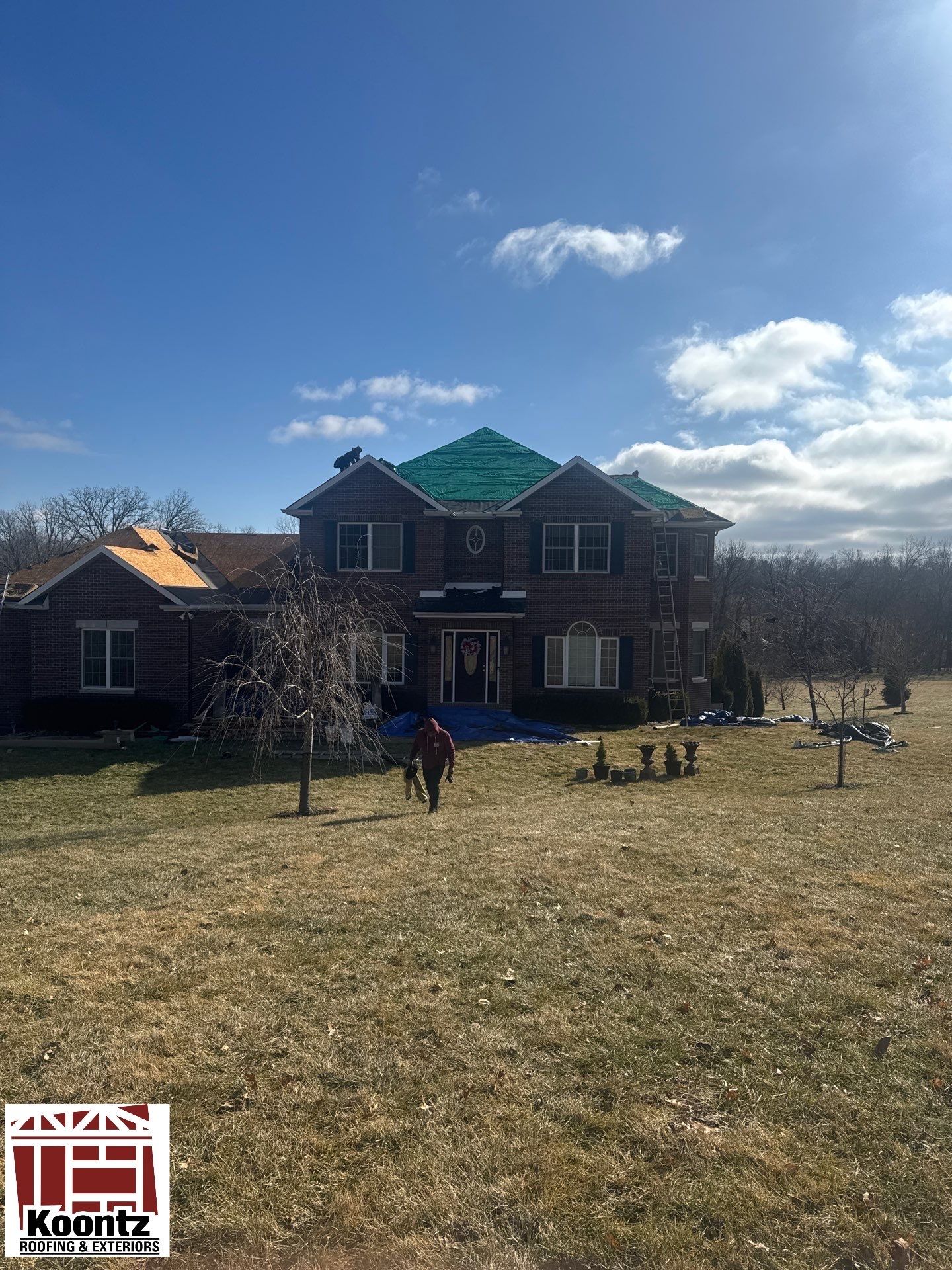 Residential Roofing Installation using Malarkey Vista AR Shingles (Black Oak) by Koontz Construction