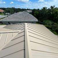 24ga 1.5" Mechanical Seam Sierra Tan by Total Roofing System The Metal Roof Experts