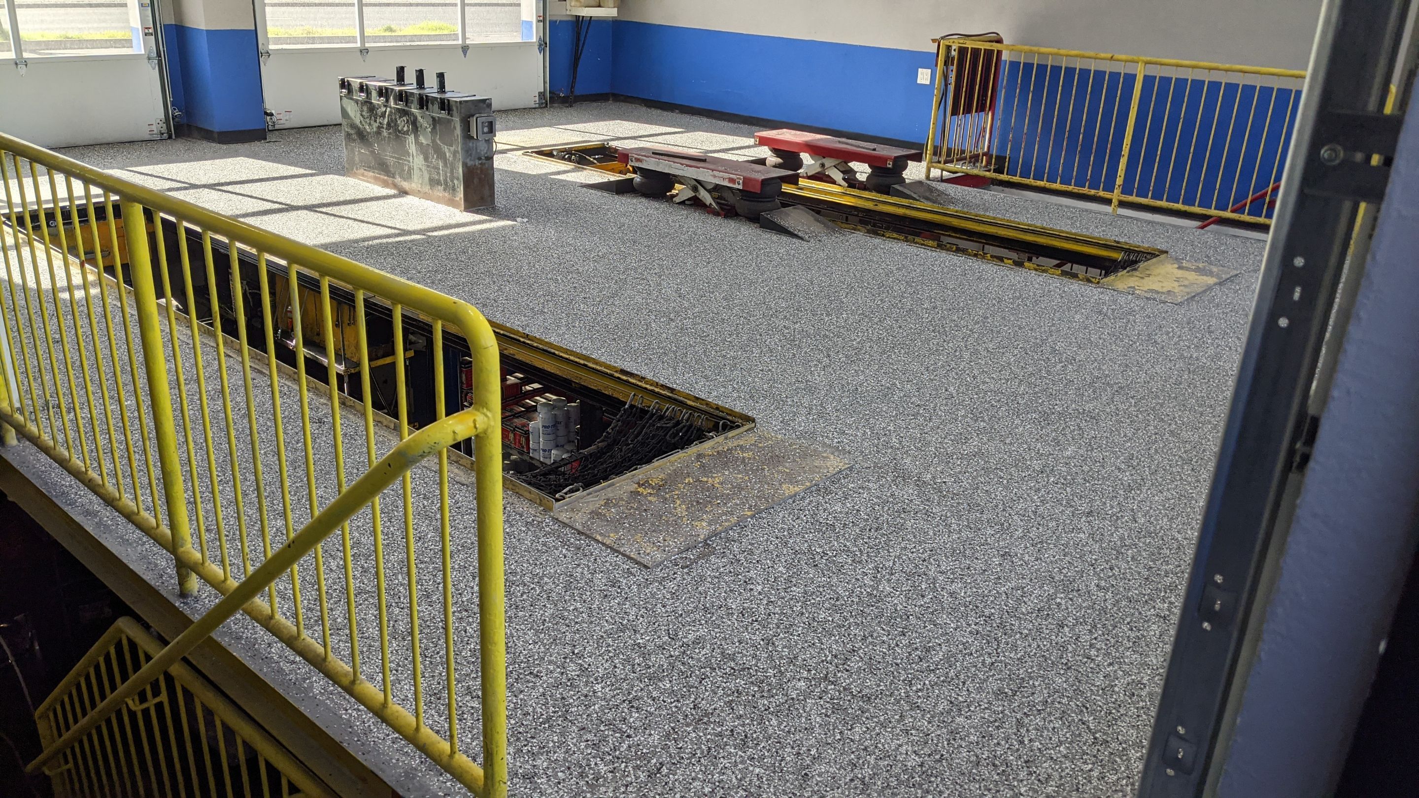 Commercial Floor Transformation using Slate Stone by Croc Coatings, LLC