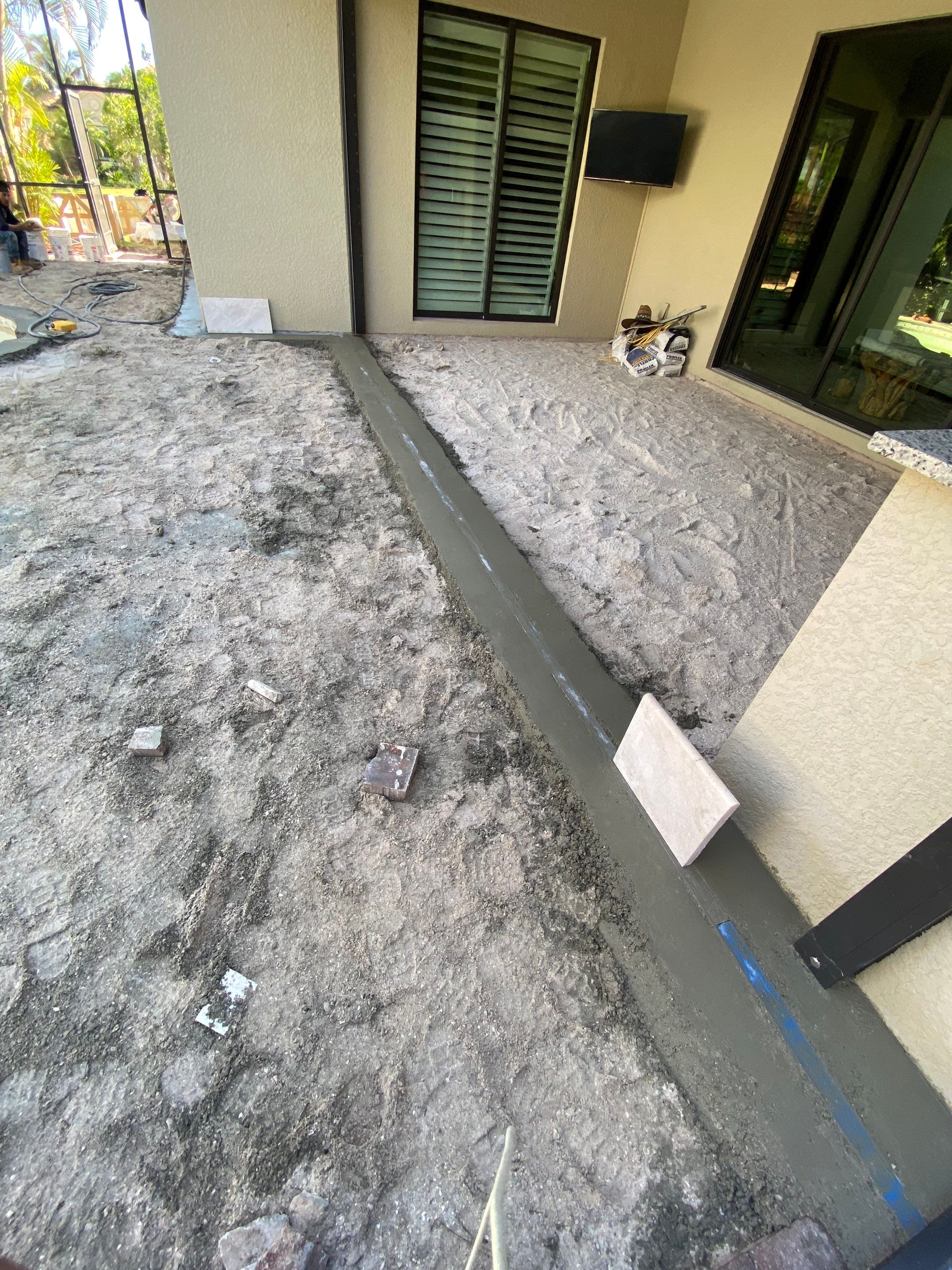 Textured Marble Pool Deck - Bonita National Golf & Country Club by Old Town Pavers Llc