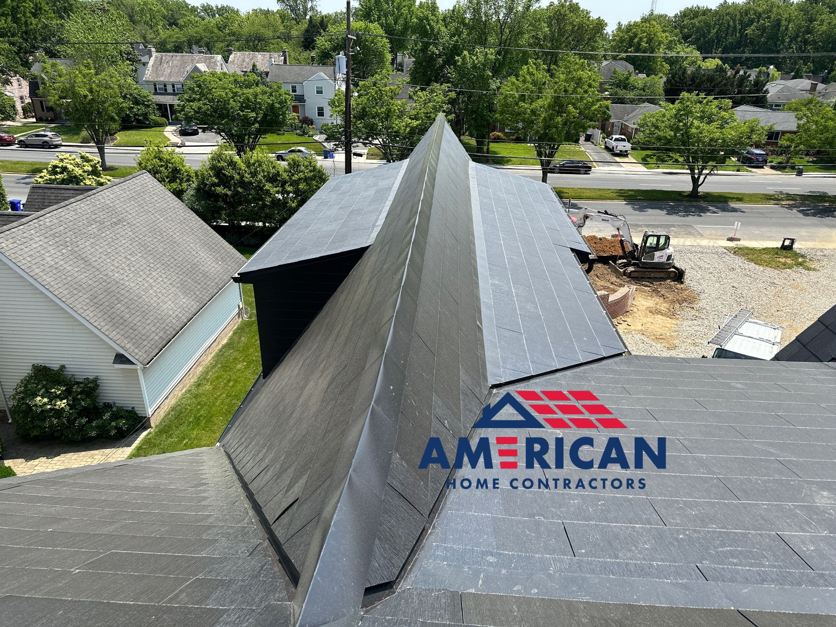 Tesla Solar Roof - new construction in Bethesda, MD by American Home Contractors