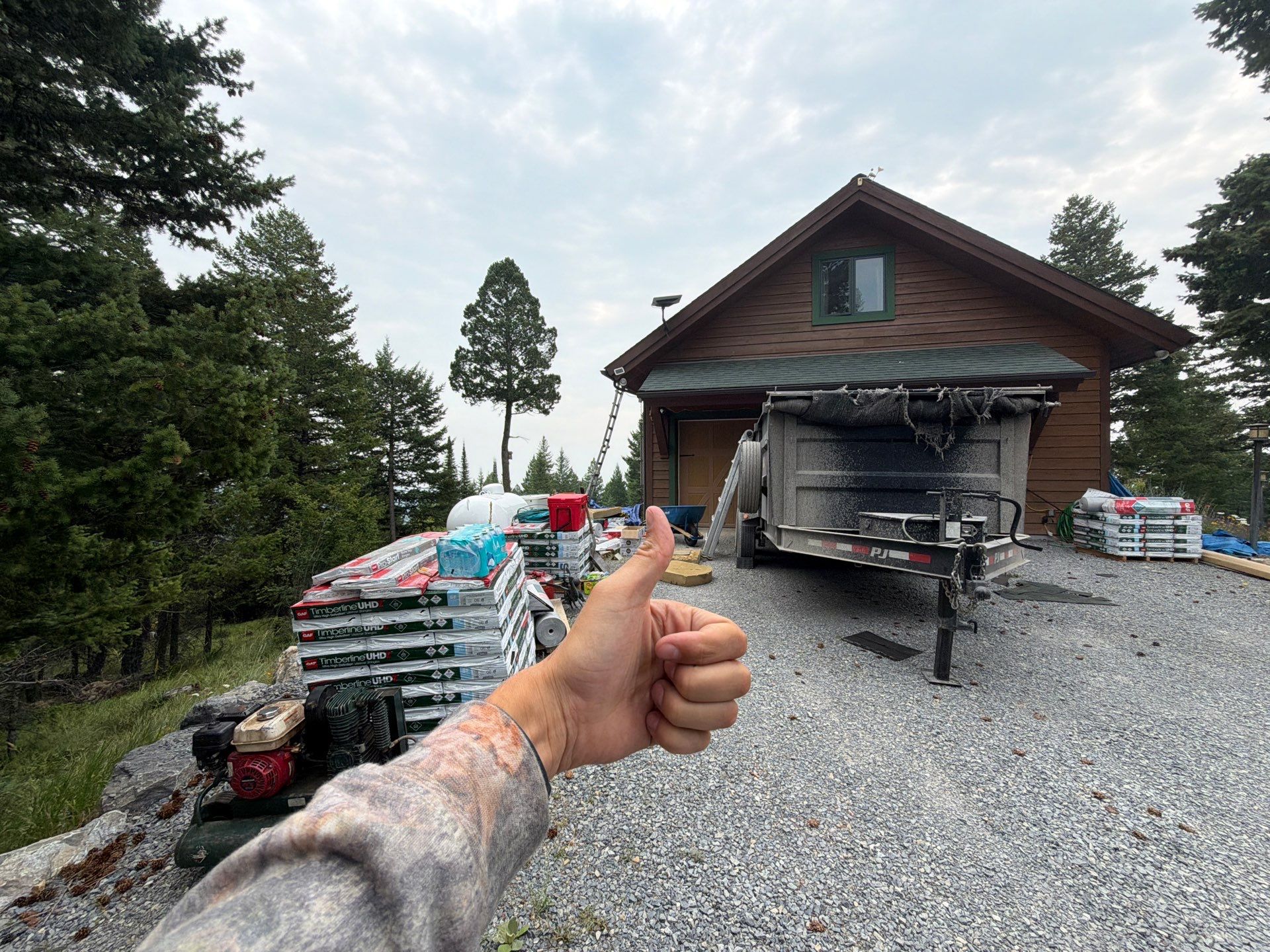Roof Replacement - GAF Timberline UHDZ - Barkwood  by Montana Roofing Solutions