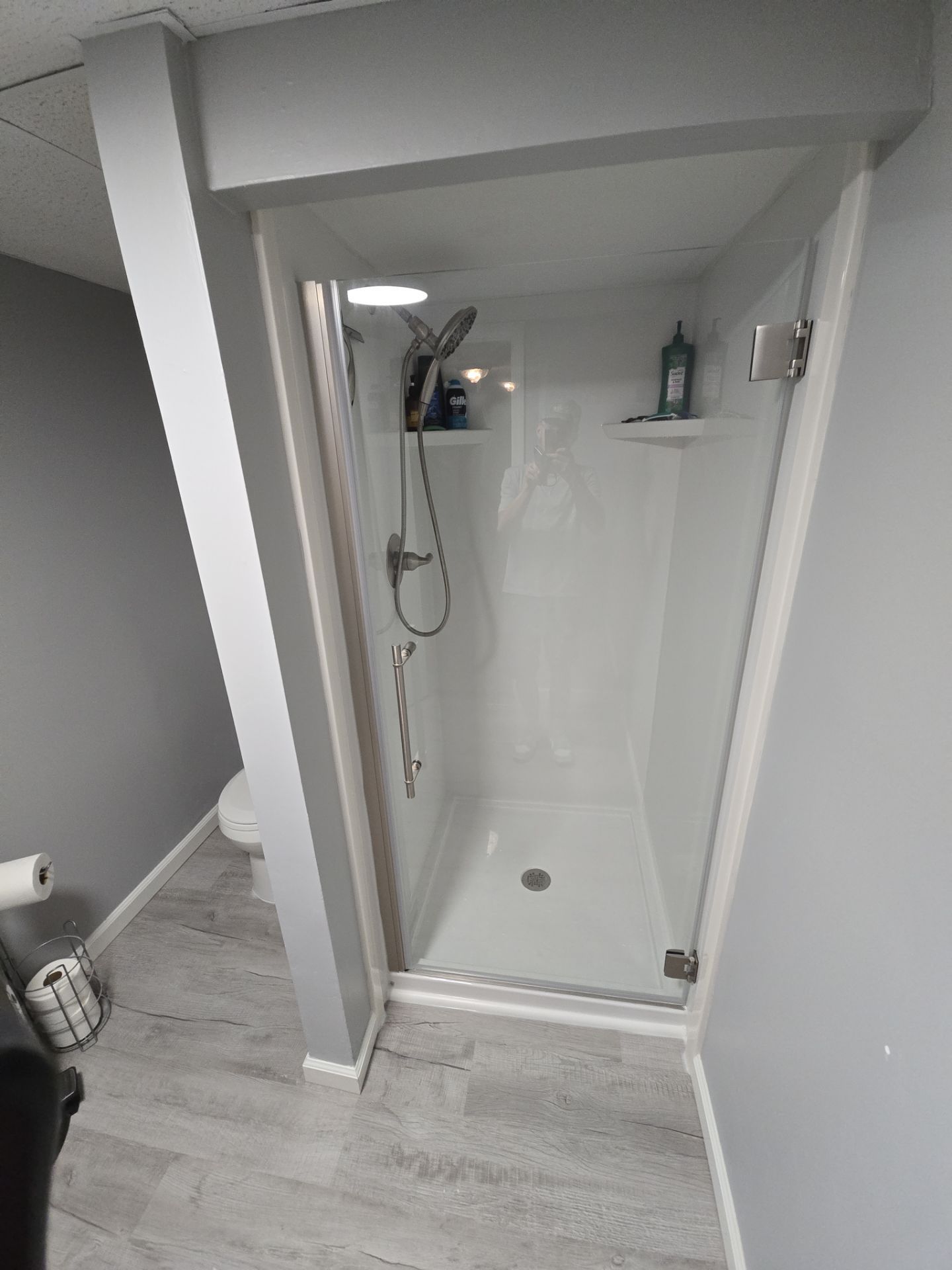 Basement Shower Replacement and Flooring by The Shower Company