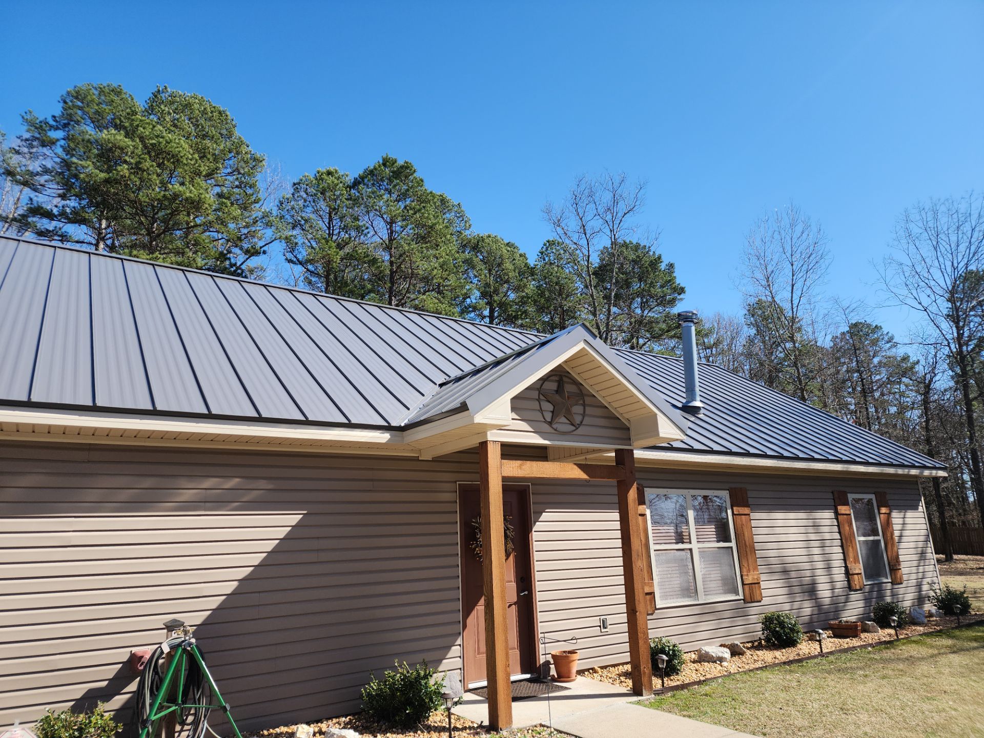 Residential Metal Roof Replacement using Reed's Metals: 26 GA. Standing Seam: Charcoal Grey by Hostetler Roofing