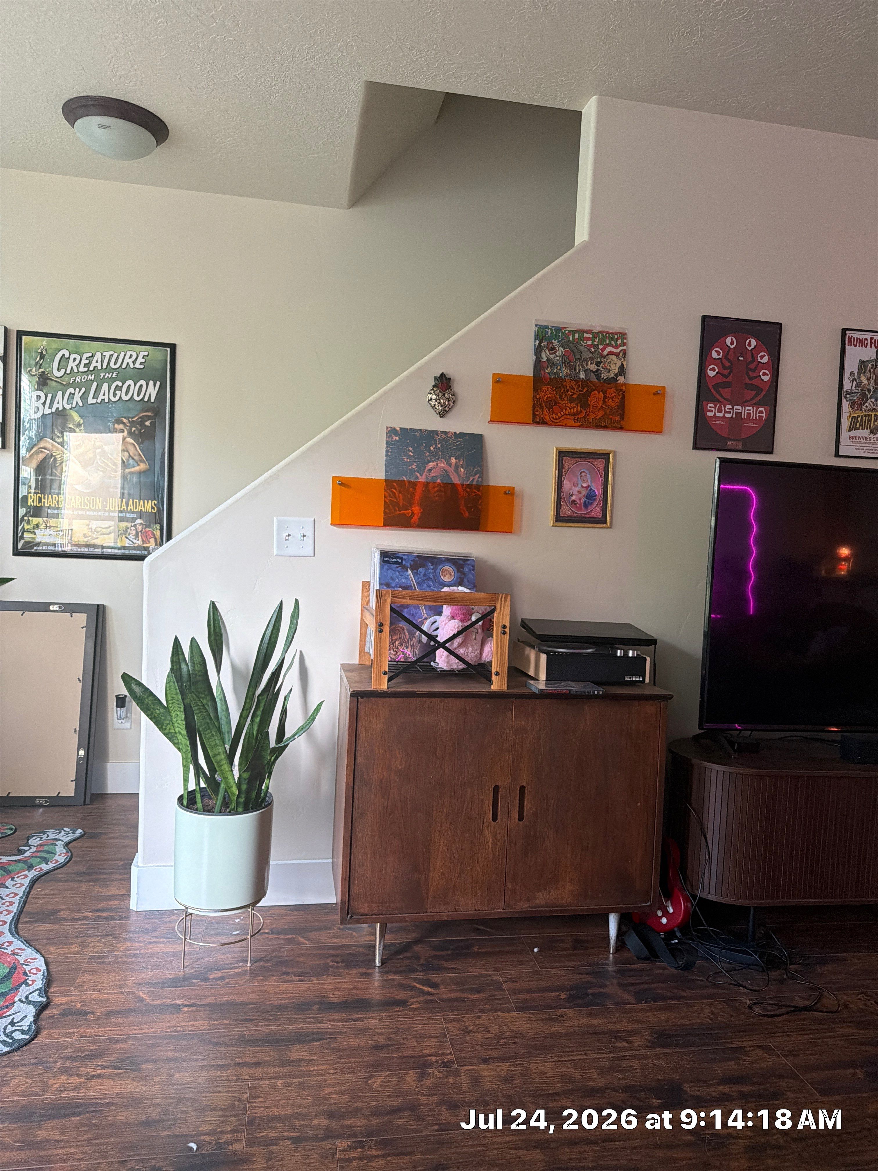Living Room Media Center and Shelving Installation in South Salt Lake by CompanyCam Sales Demo