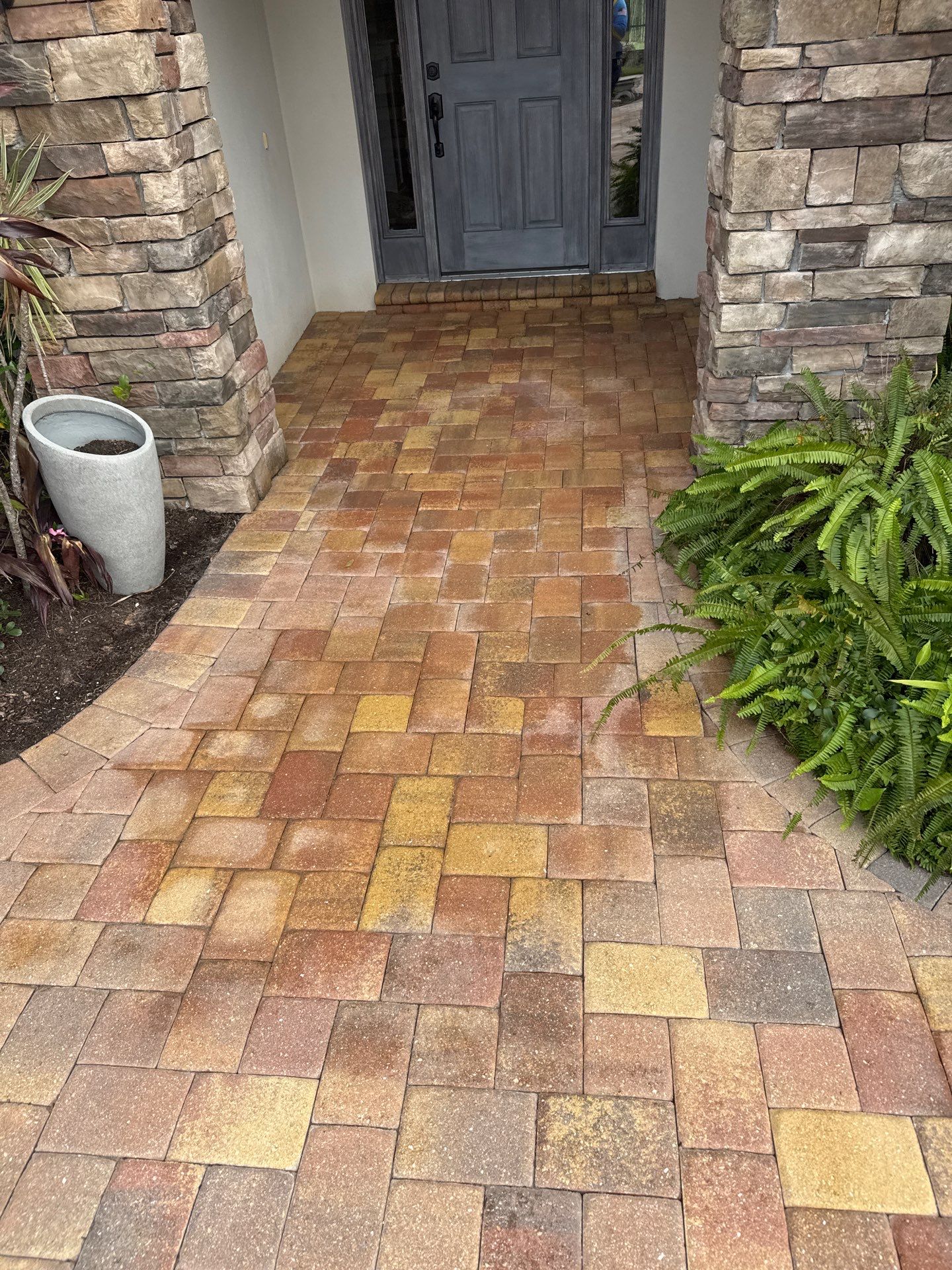 Paver Driveway Cleaning in Winding River Community, Bradenton, FL by Sunshine AquaWash