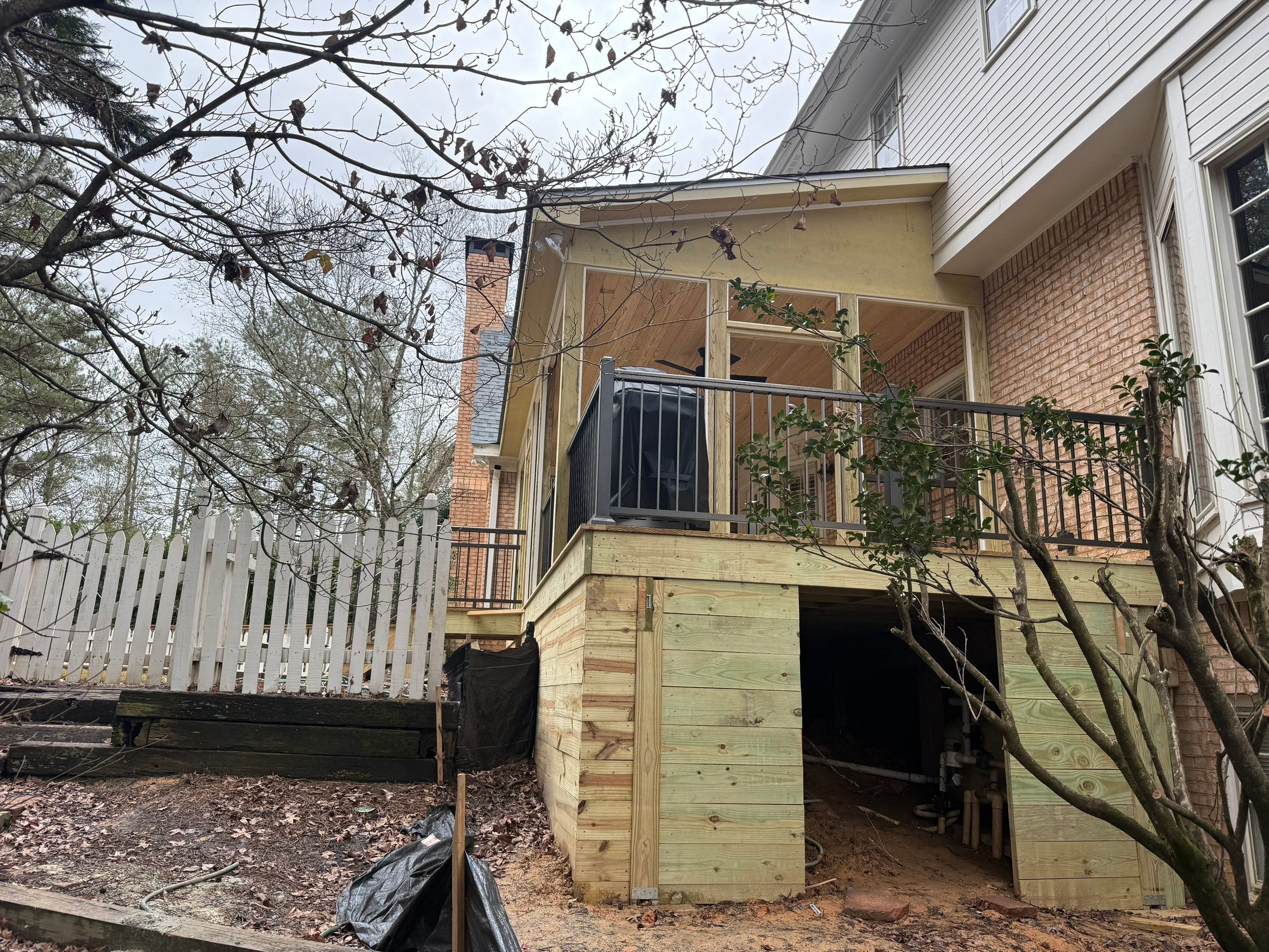 Custom Screened-In Porch and Multi-Level Deck Addition in Atlanta by Swift Home Renovations