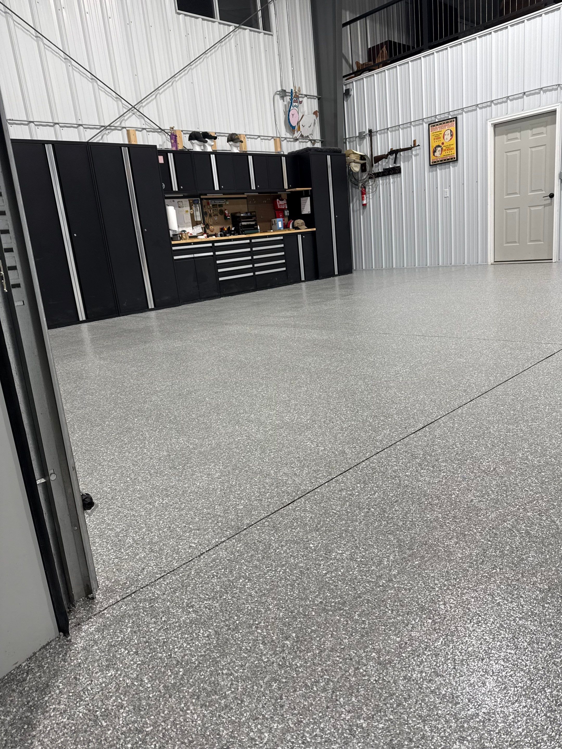 Beautiful Floor for Your Barndominium / Shouse! 💥🏀 by Revival Concrete Coatings