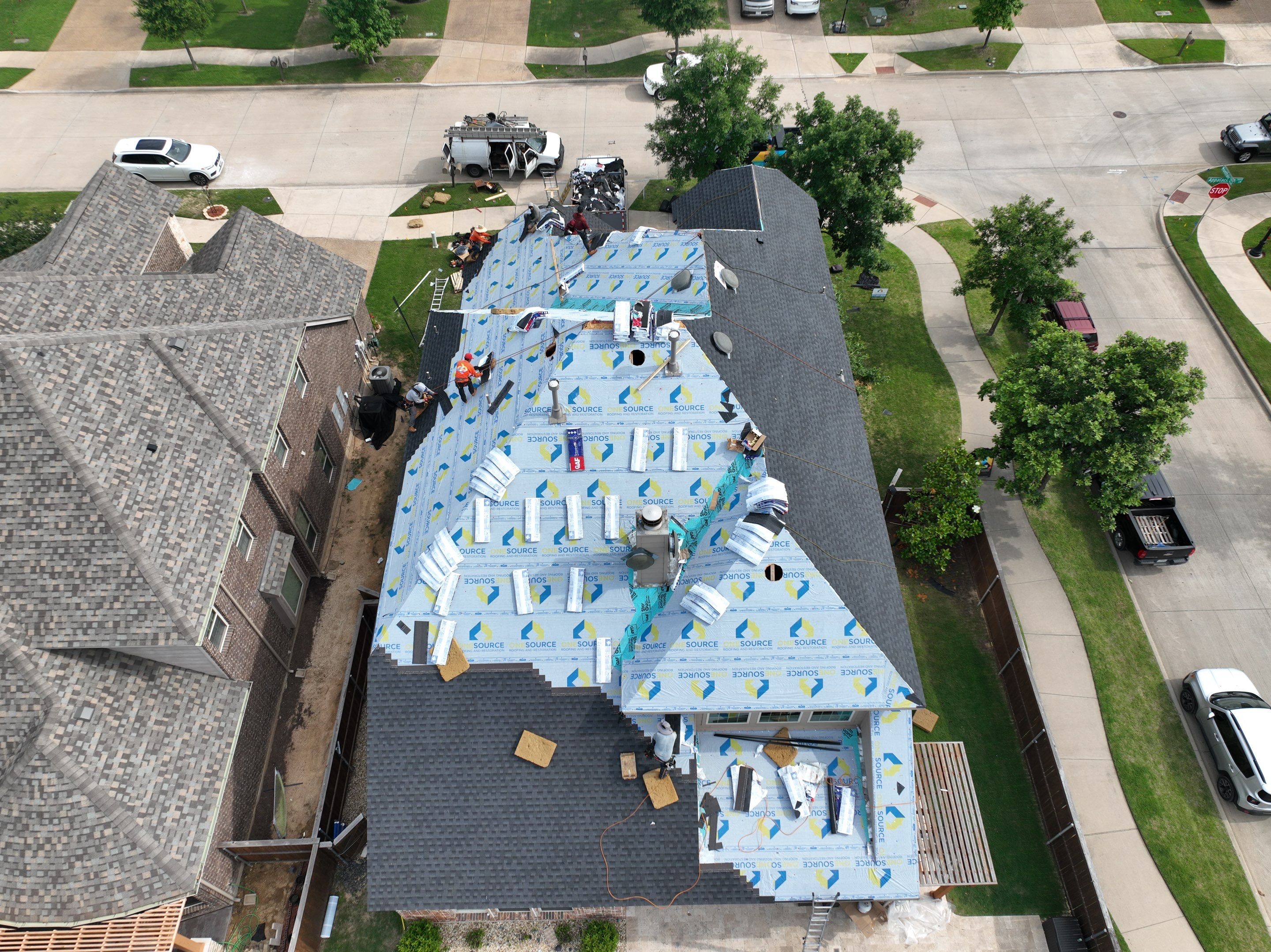 Residential Roofing Installation using GAF Timberline HDZ Charcoal by OneSource Roofing and Restoration