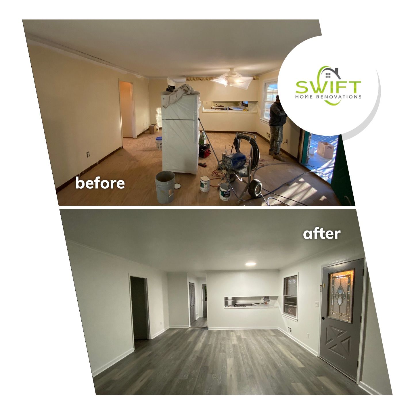Interior Remodeling and Flooring Update Throughout Kennesaw Home by Swift Home Renovations