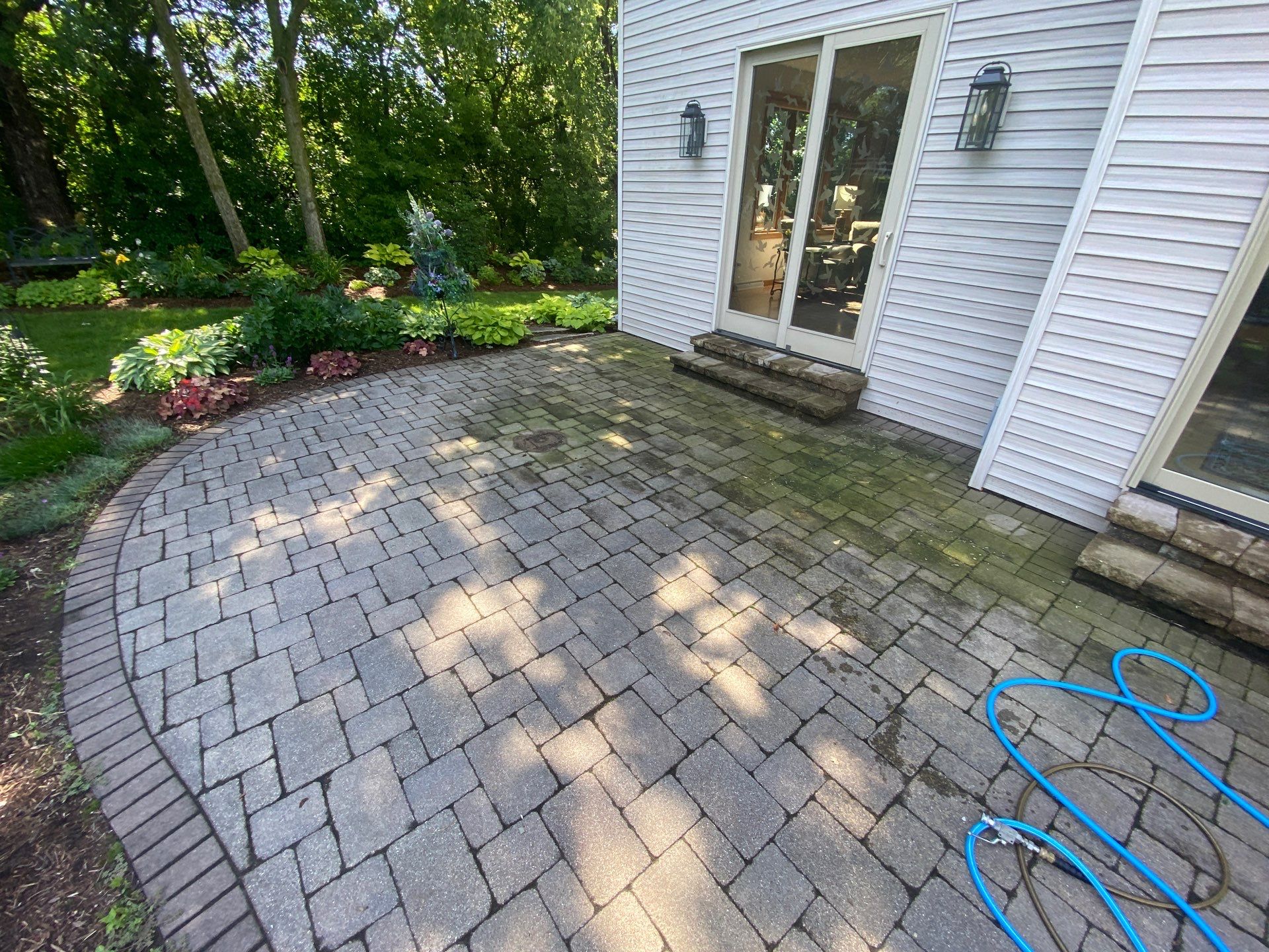 Patio and stepper cleaning by Shulla Exterior Cleaning