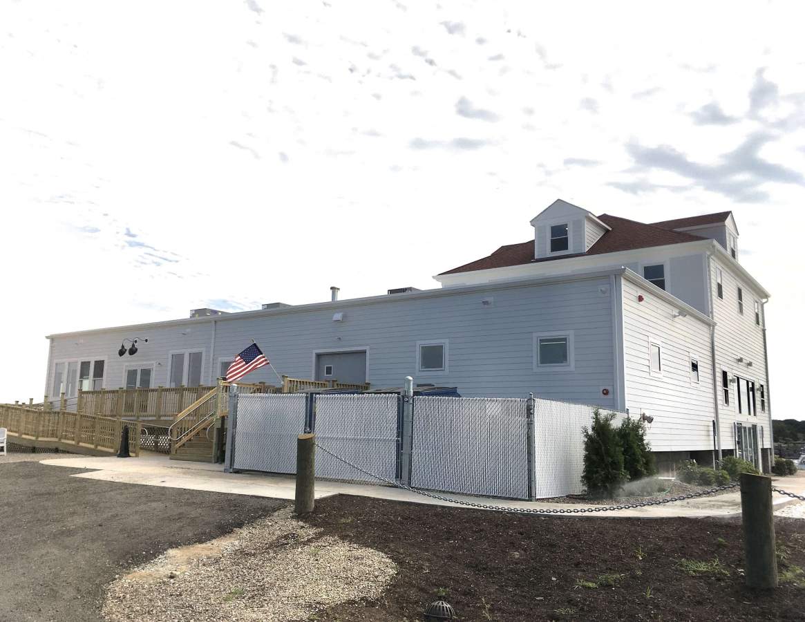 Seamless Gutter on Fisherman's View Restaurant in Sandwich, MA by Gutter Pro by Gutter Pro Enterprises