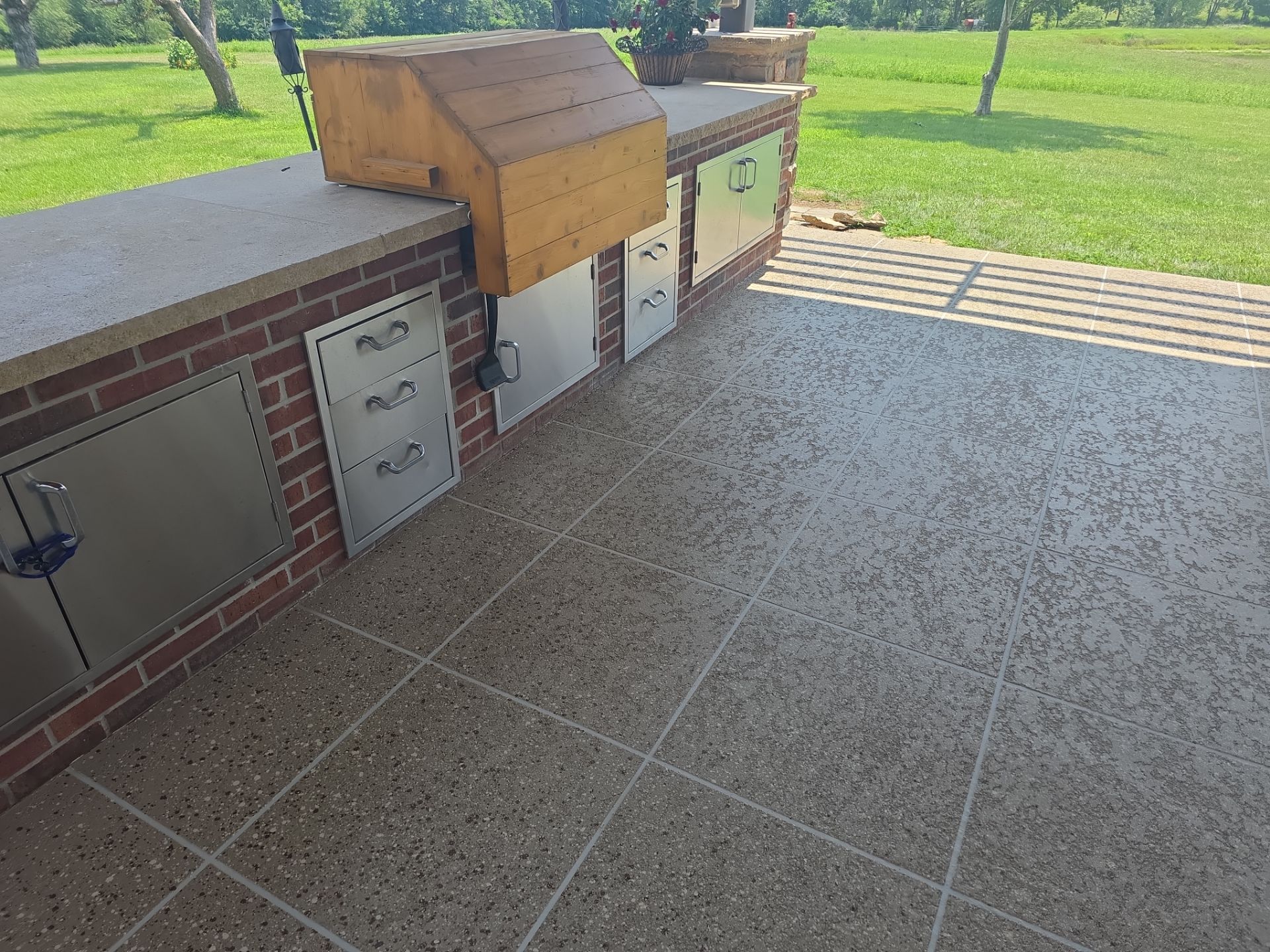 Custom Back Patio Resurface - Kearney, MO by Big Red Decorative Concrete, LLC
