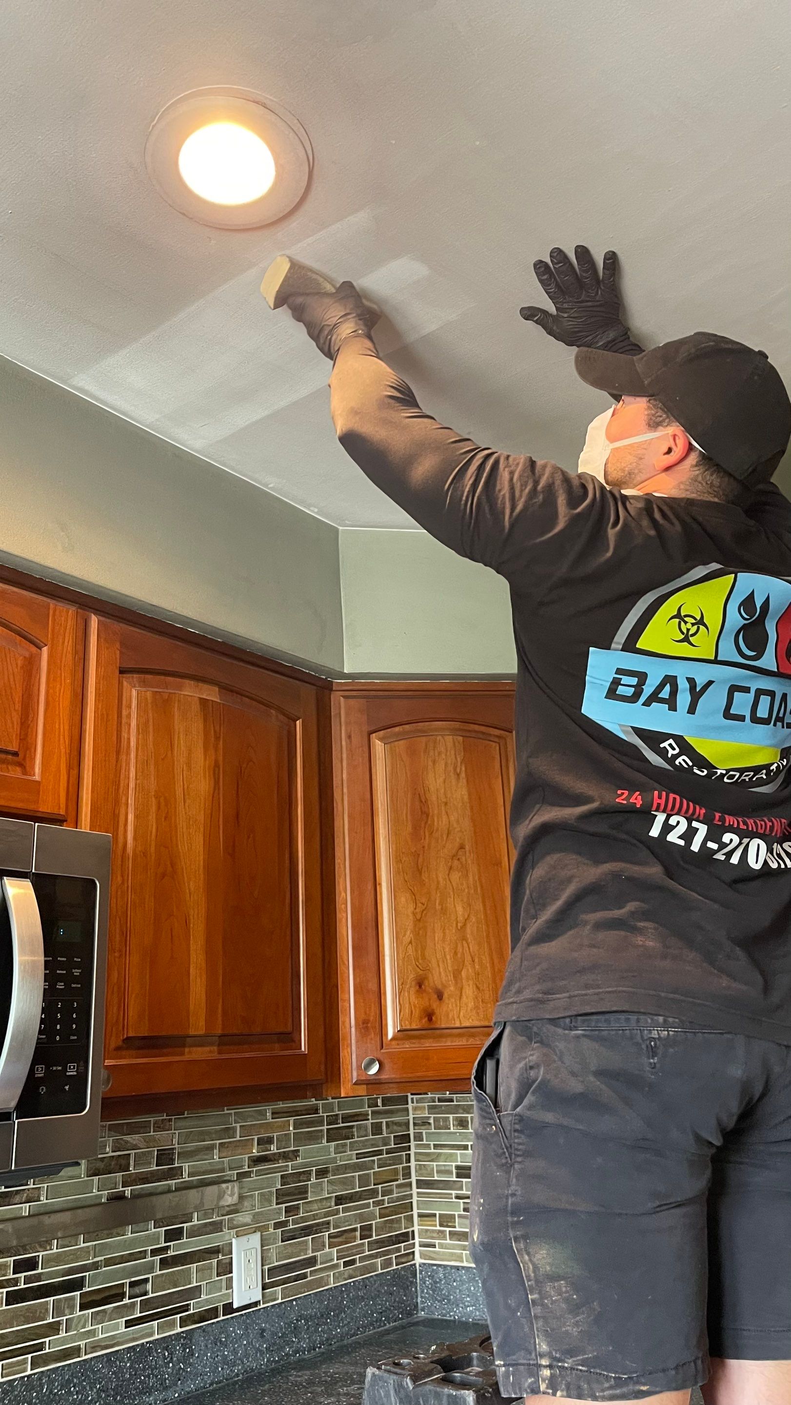 Smoke Damage from stove fire by Bay Coast Restoration 