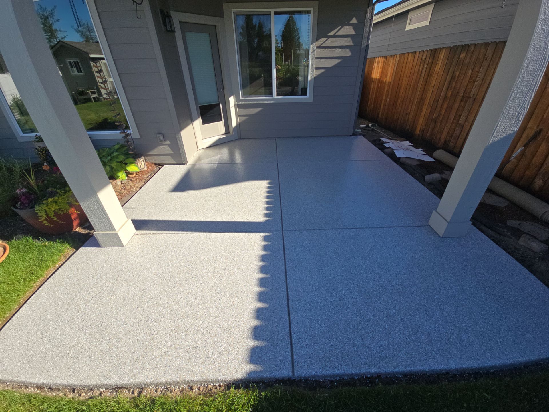 Mt. Everest Flake Patio Transformation in Spokane Valley by Croc Coatings, LLC